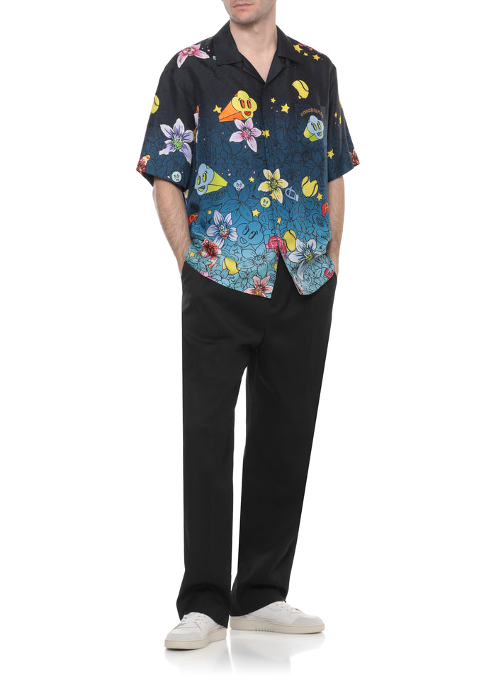Casablanca Shirts Blue Silk