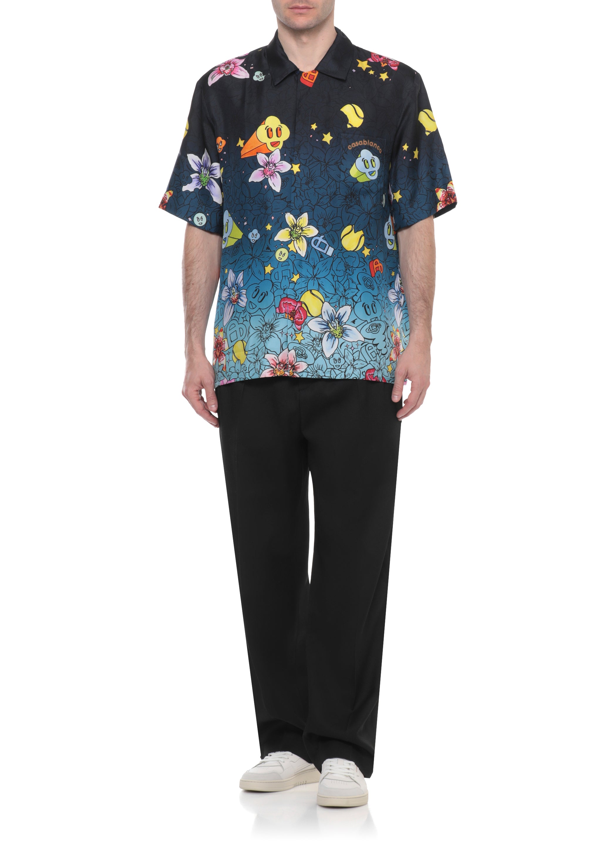 Casablanca Shirts Blue Silk