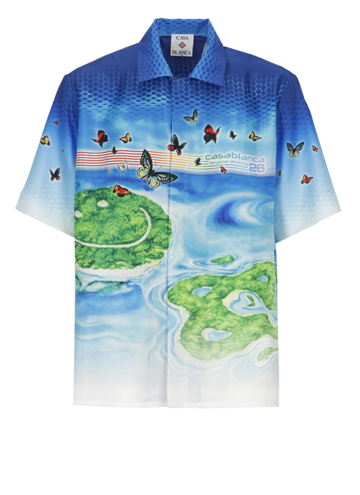 Casablanca Shirts Blue Silk