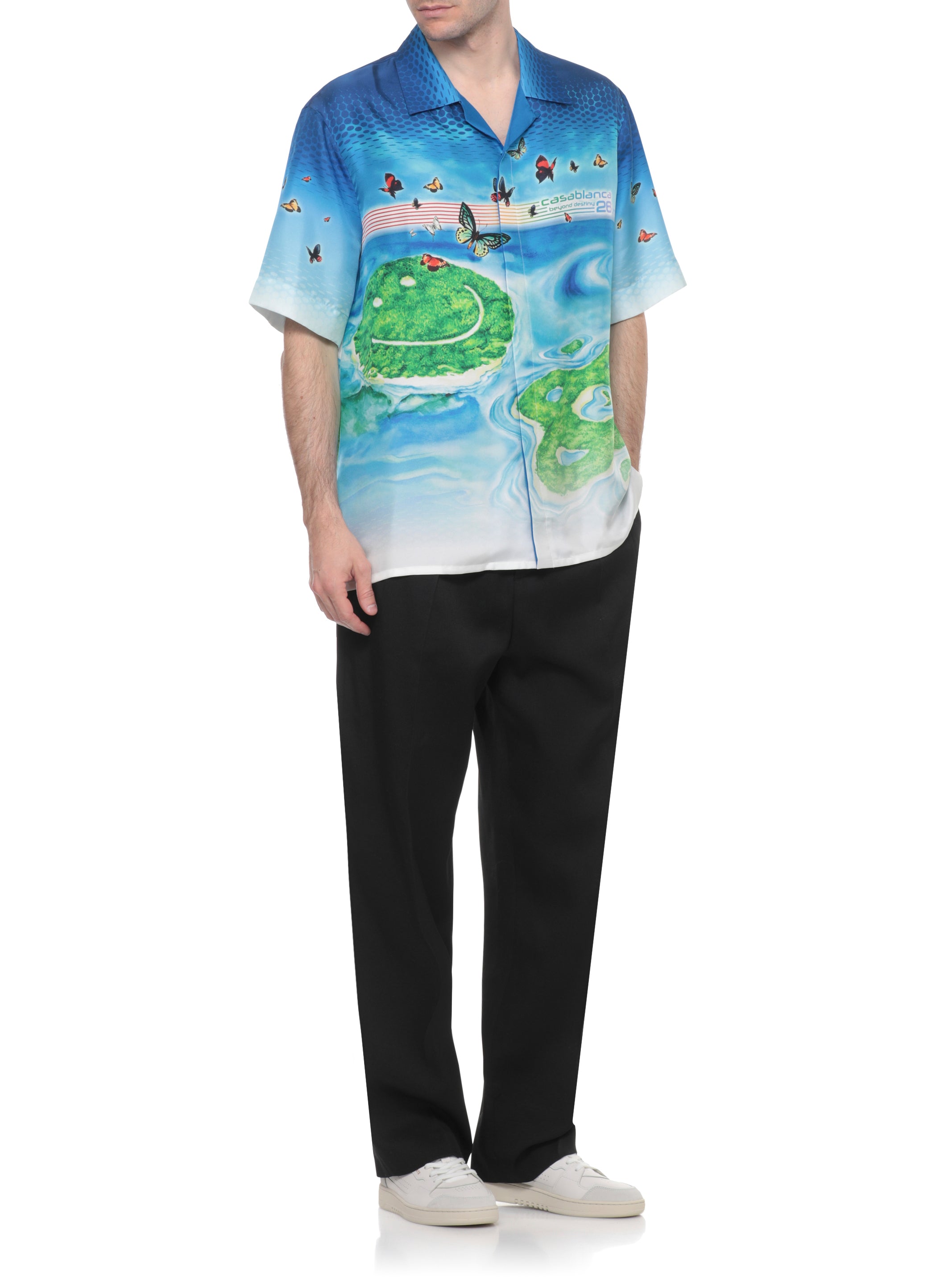 Casablanca Shirts Blue Silk