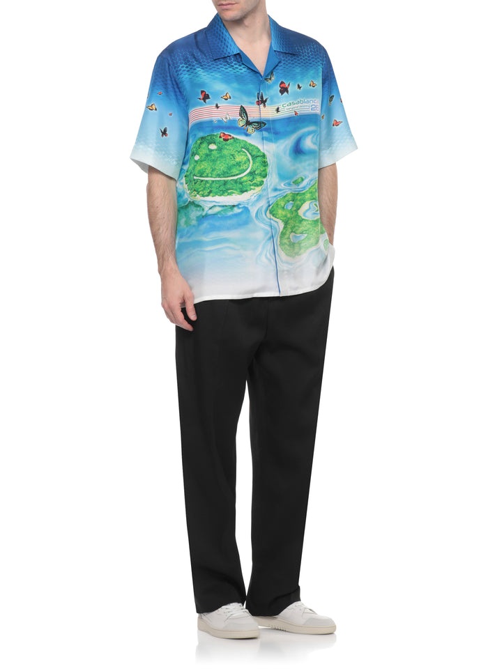 Casablanca Shirts Blue Silk