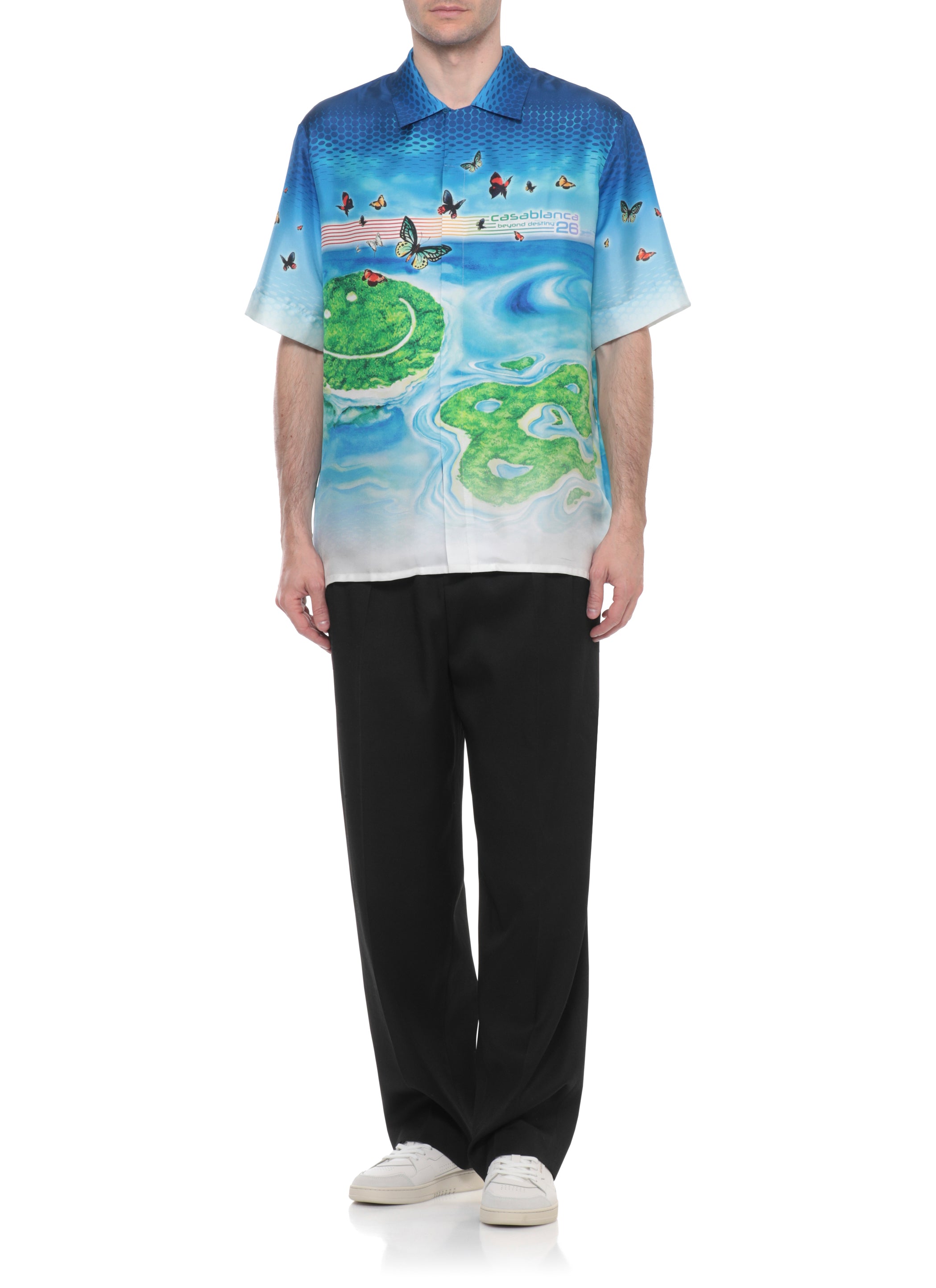 Casablanca Shirts Blue Silk