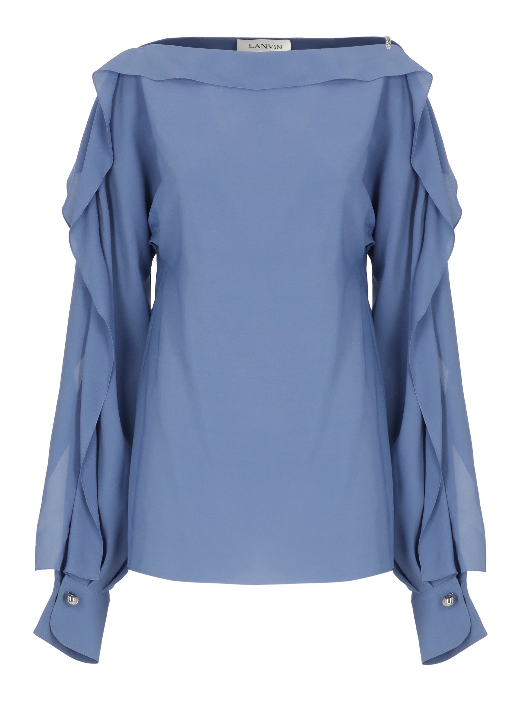Lanvin Sweaters Blue Viscose Silk