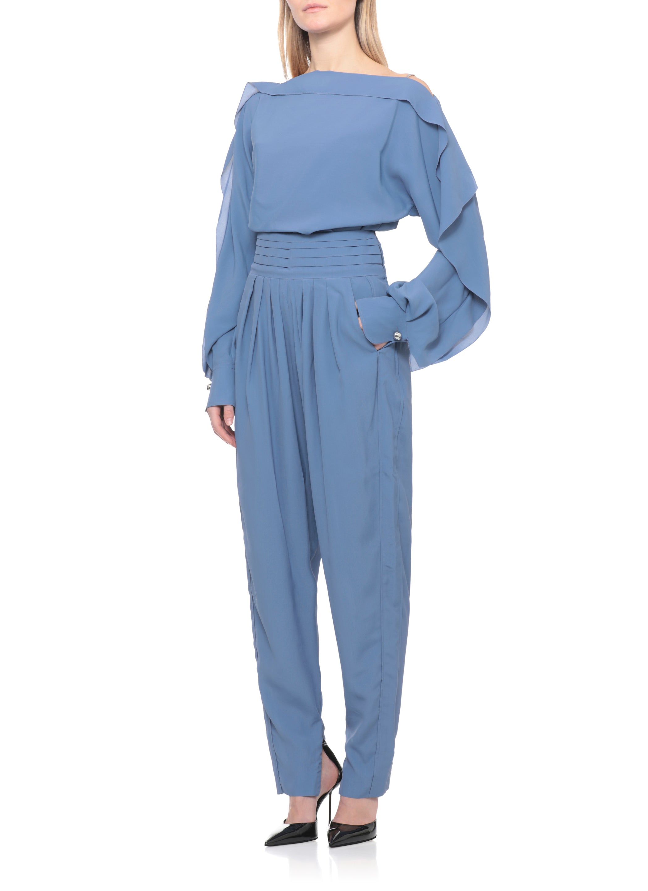Lanvin Sweaters Blue Viscose Silk