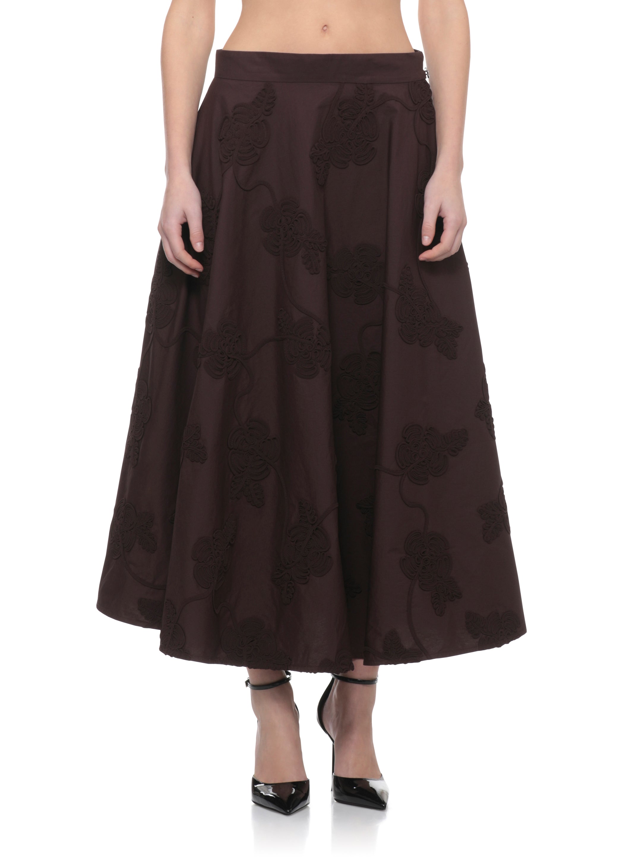 Rotate Skirts Brown Cotton Fabric 2:polyester