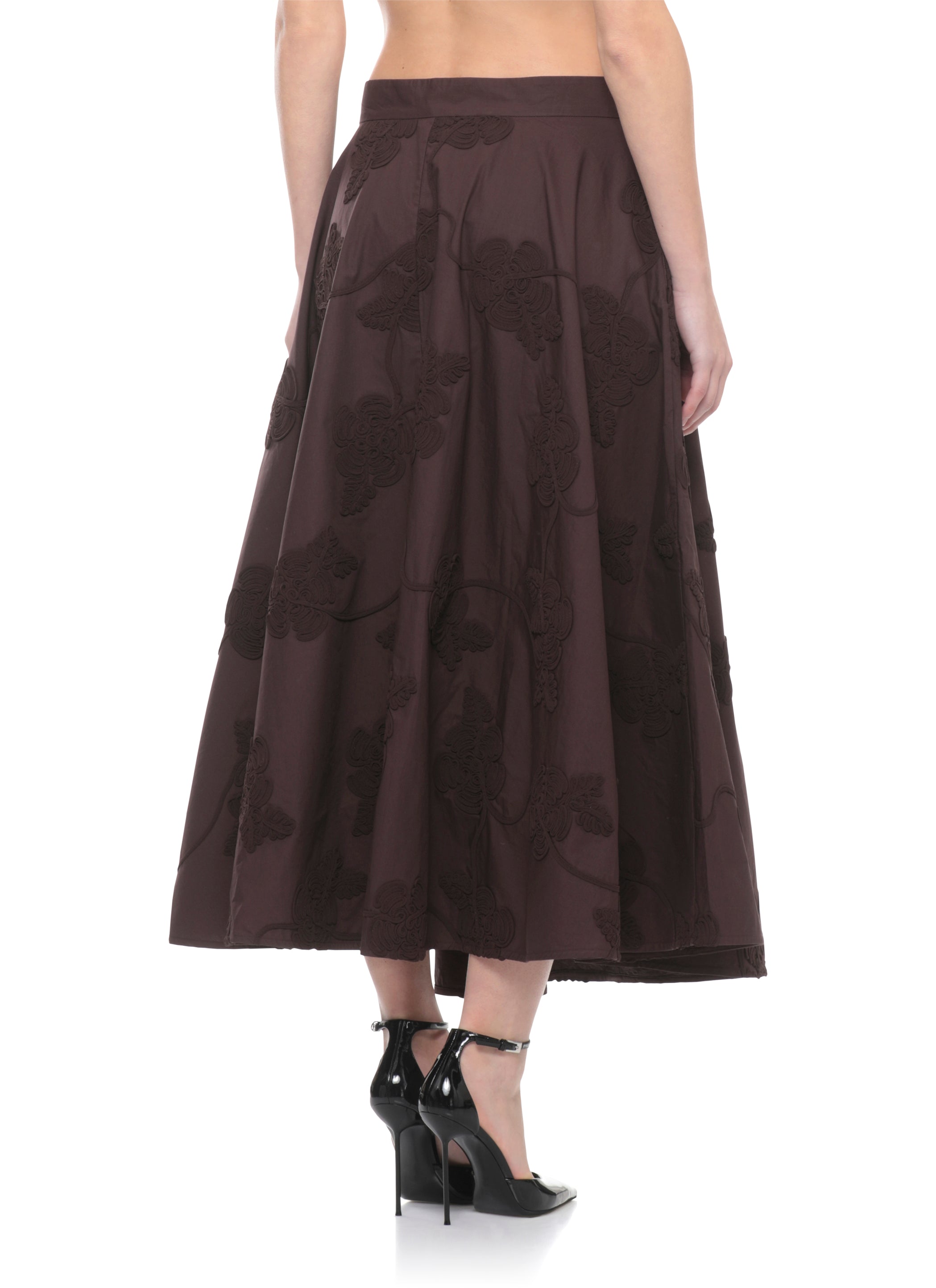 Rotate Skirts Brown Cotton Fabric 2:polyester