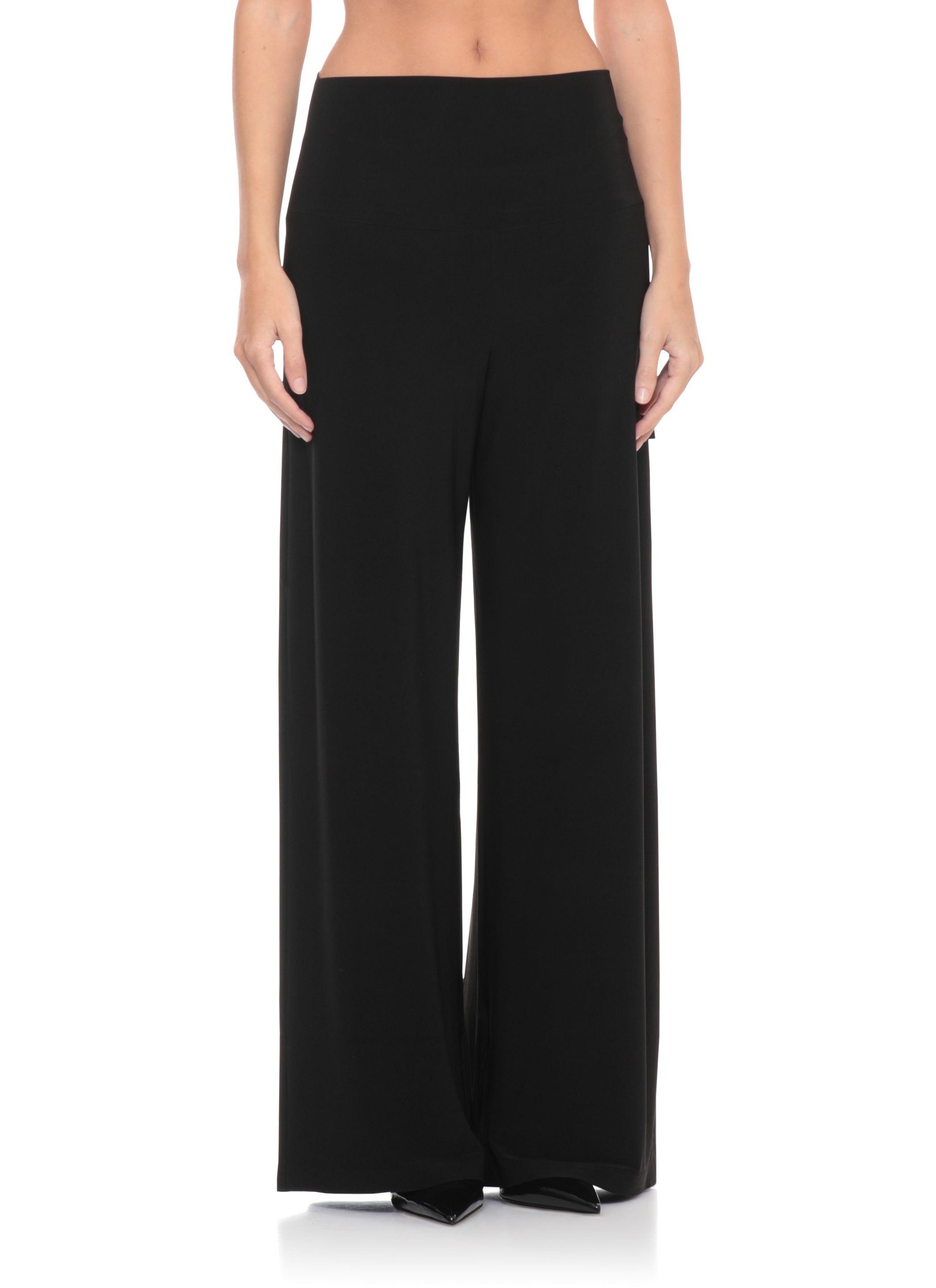 Norma Kamali Trousers Black Polyester Elastane