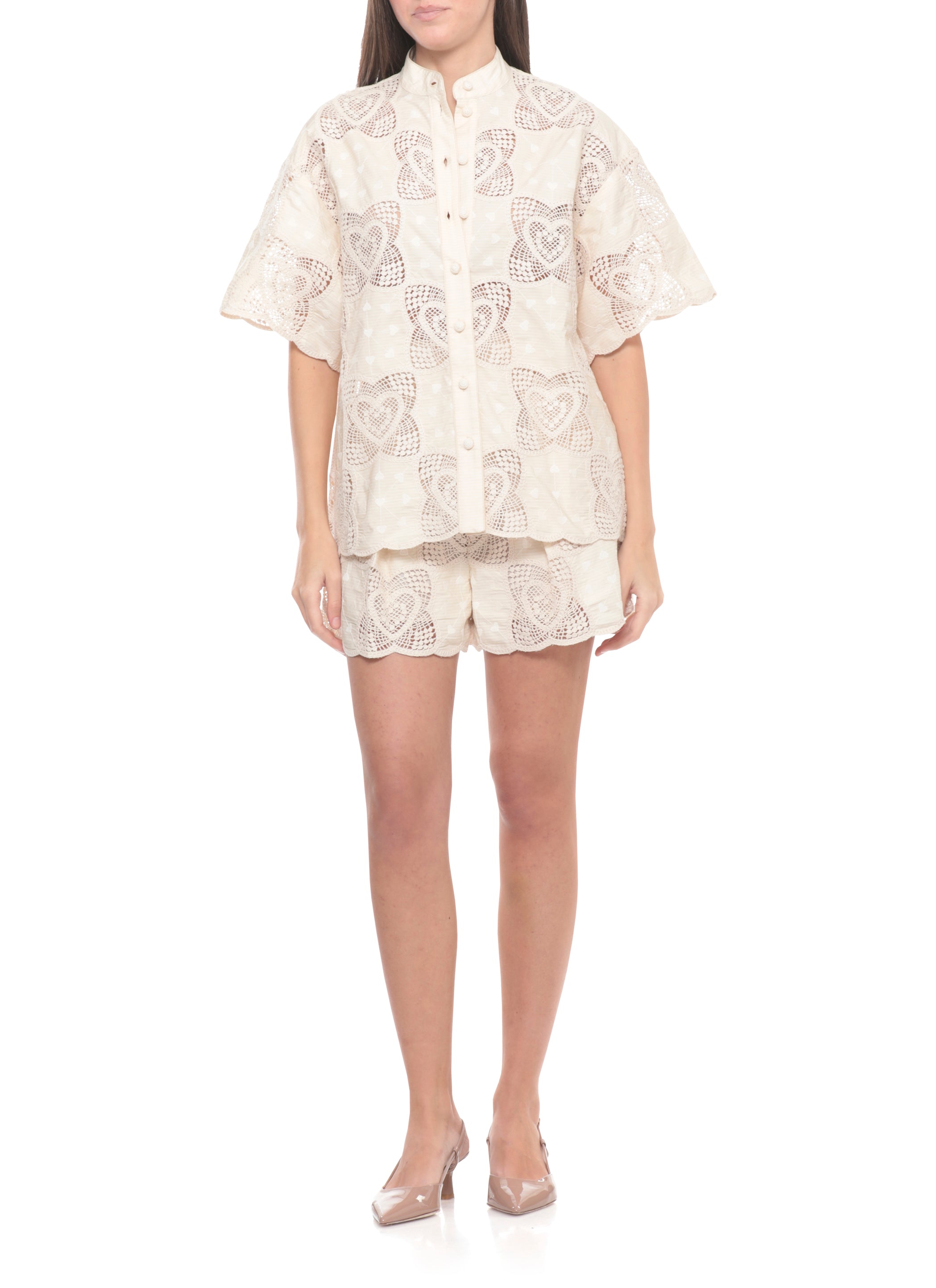 Zimmermann Shorts Ivory Cotton Polyamide