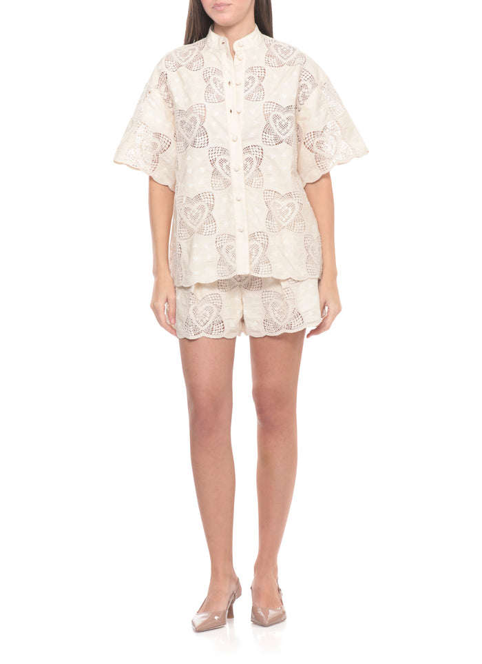 Zimmermann Shorts Ivory Cotton Polyamide
