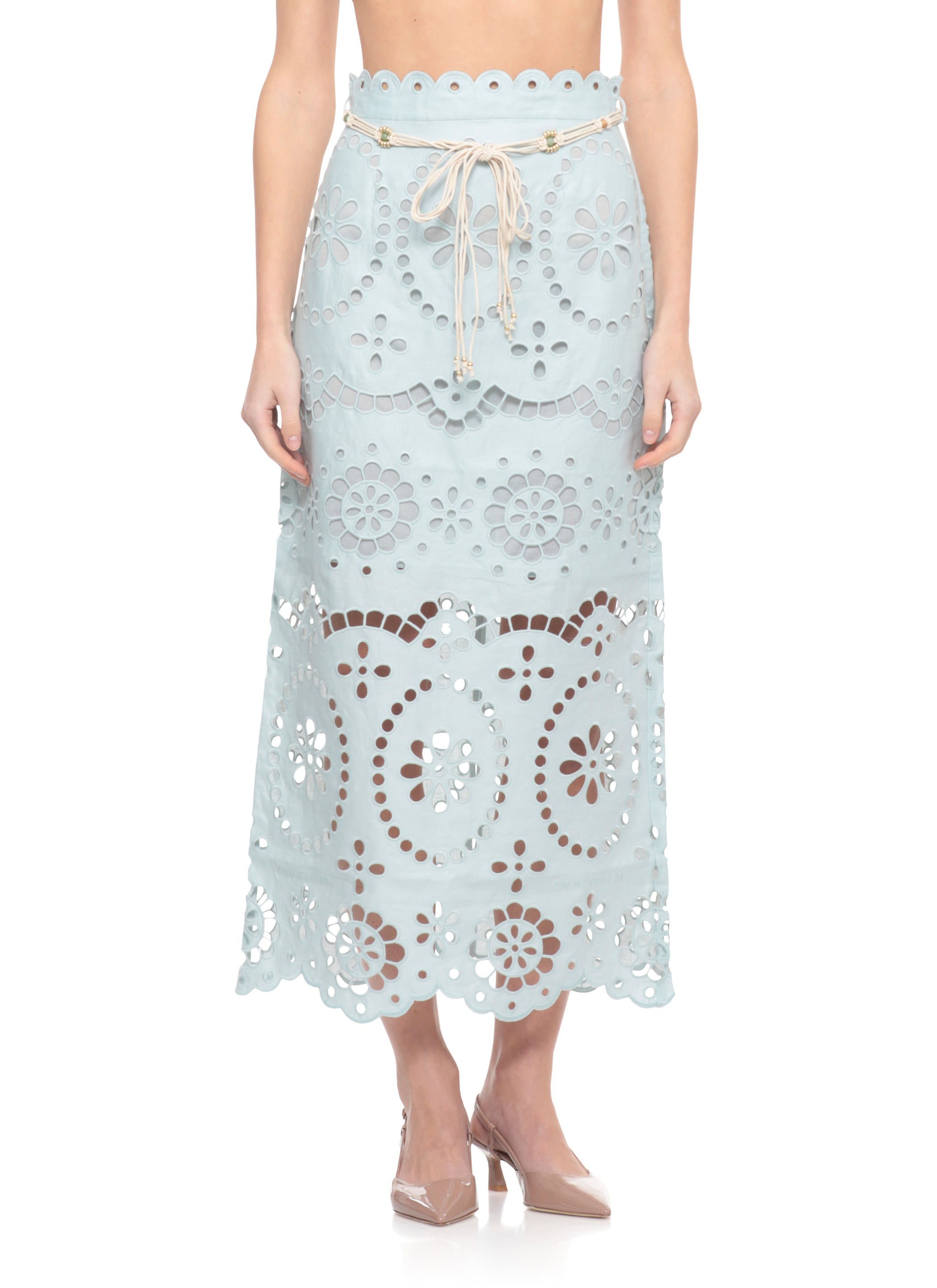 Zimmermann Skirts Light Blue Linen