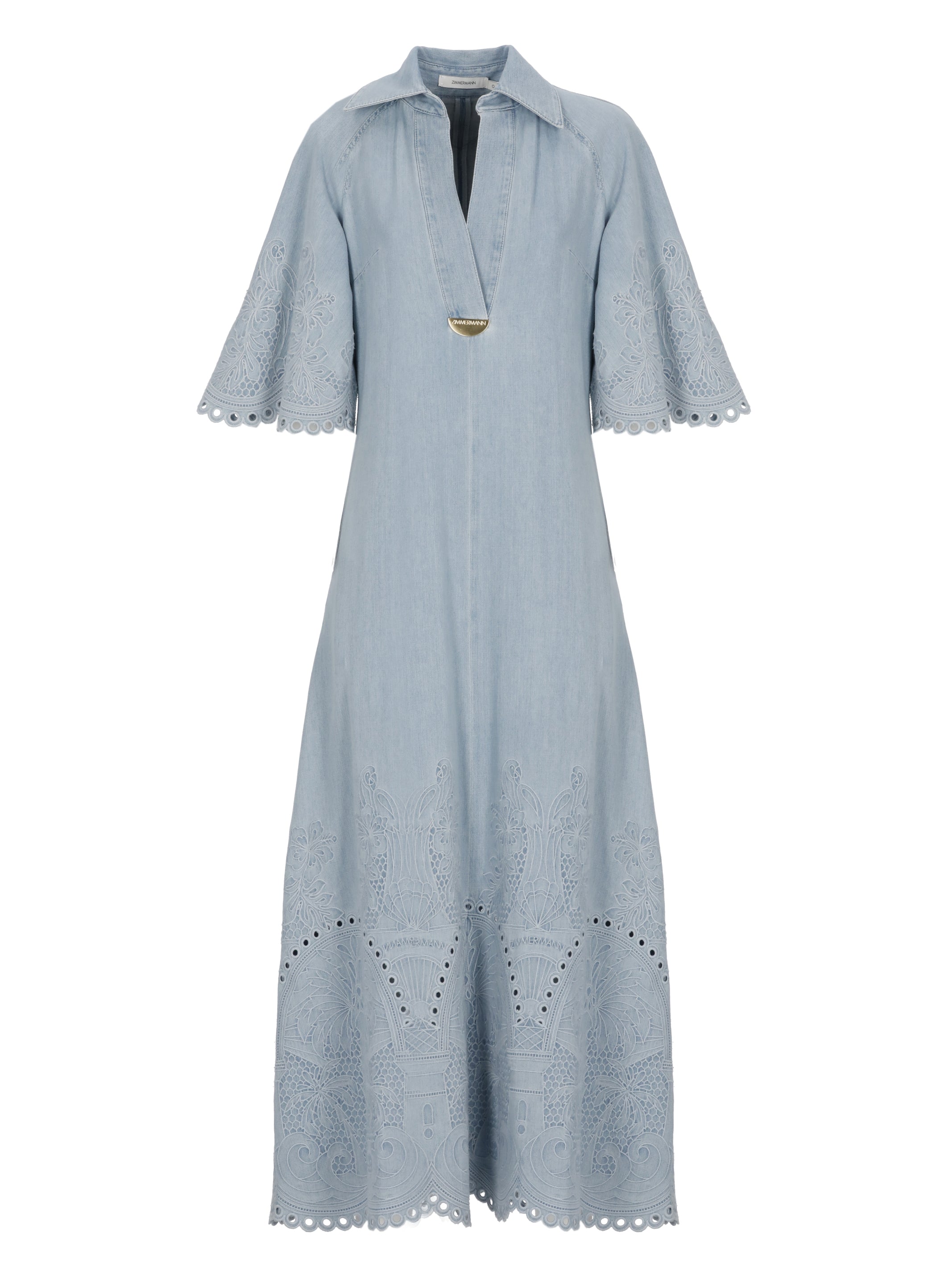 Zimmermann Dresses Light Blue Cotton Embroidery: Polyester