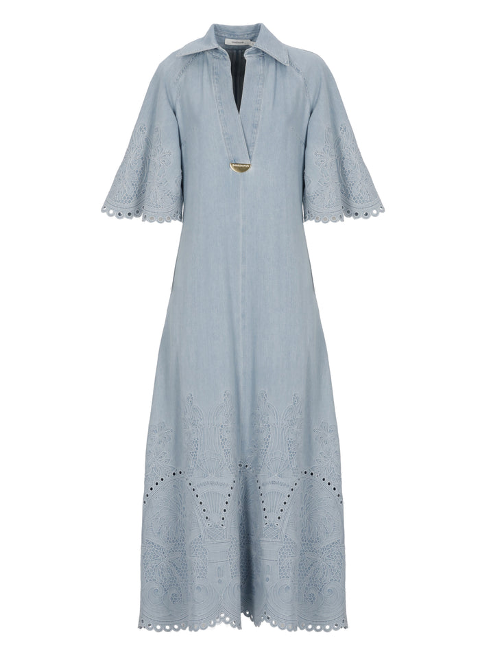 Zimmermann Dresses Light Blue Cotton Embroidery: Polyester