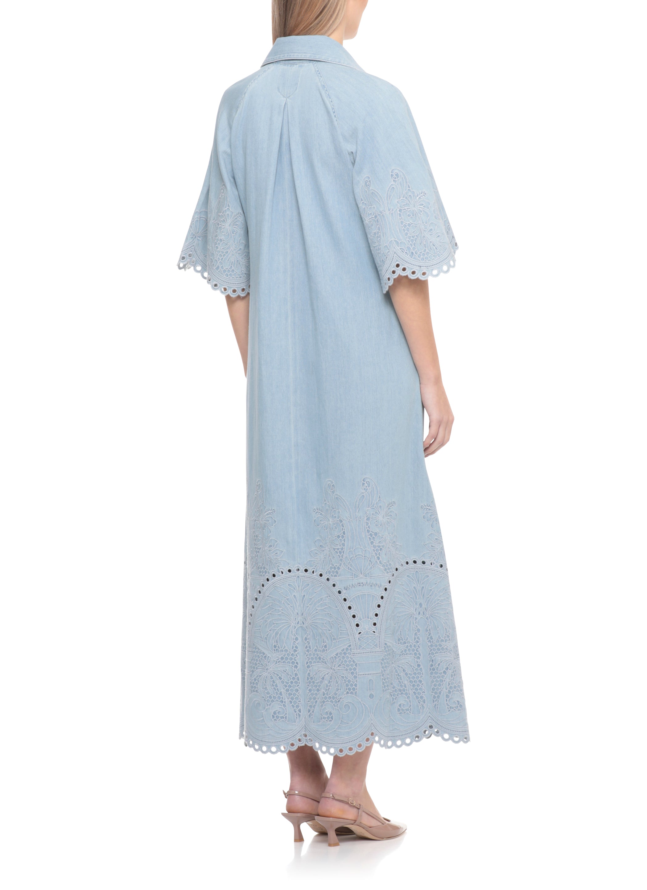 Zimmermann Dresses Light Blue Cotton Embroidery: Polyester