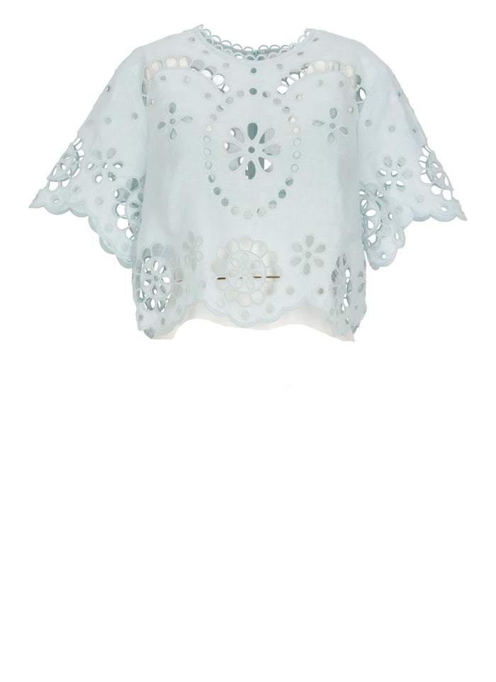 Zimmermann T-shirts and Polos Light Blue Linen