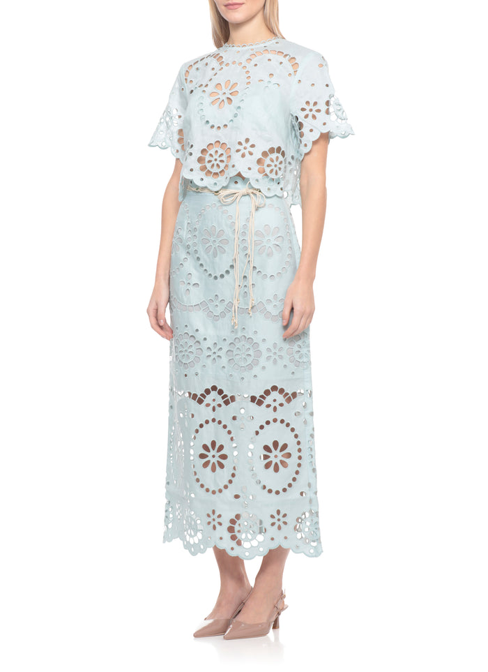 Zimmermann T-shirts and Polos Light Blue Linen