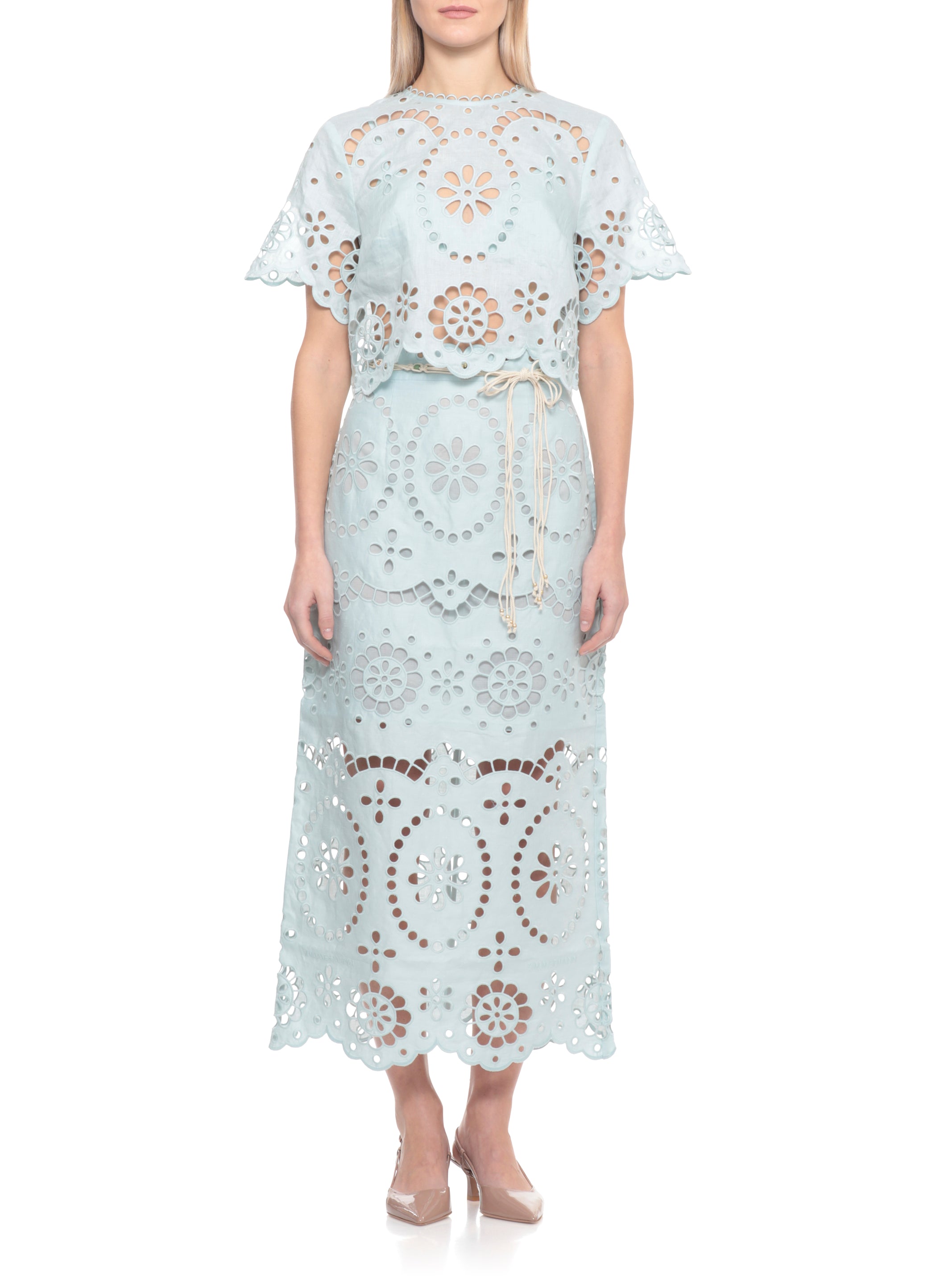 Zimmermann T-shirts and Polos Light Blue Linen