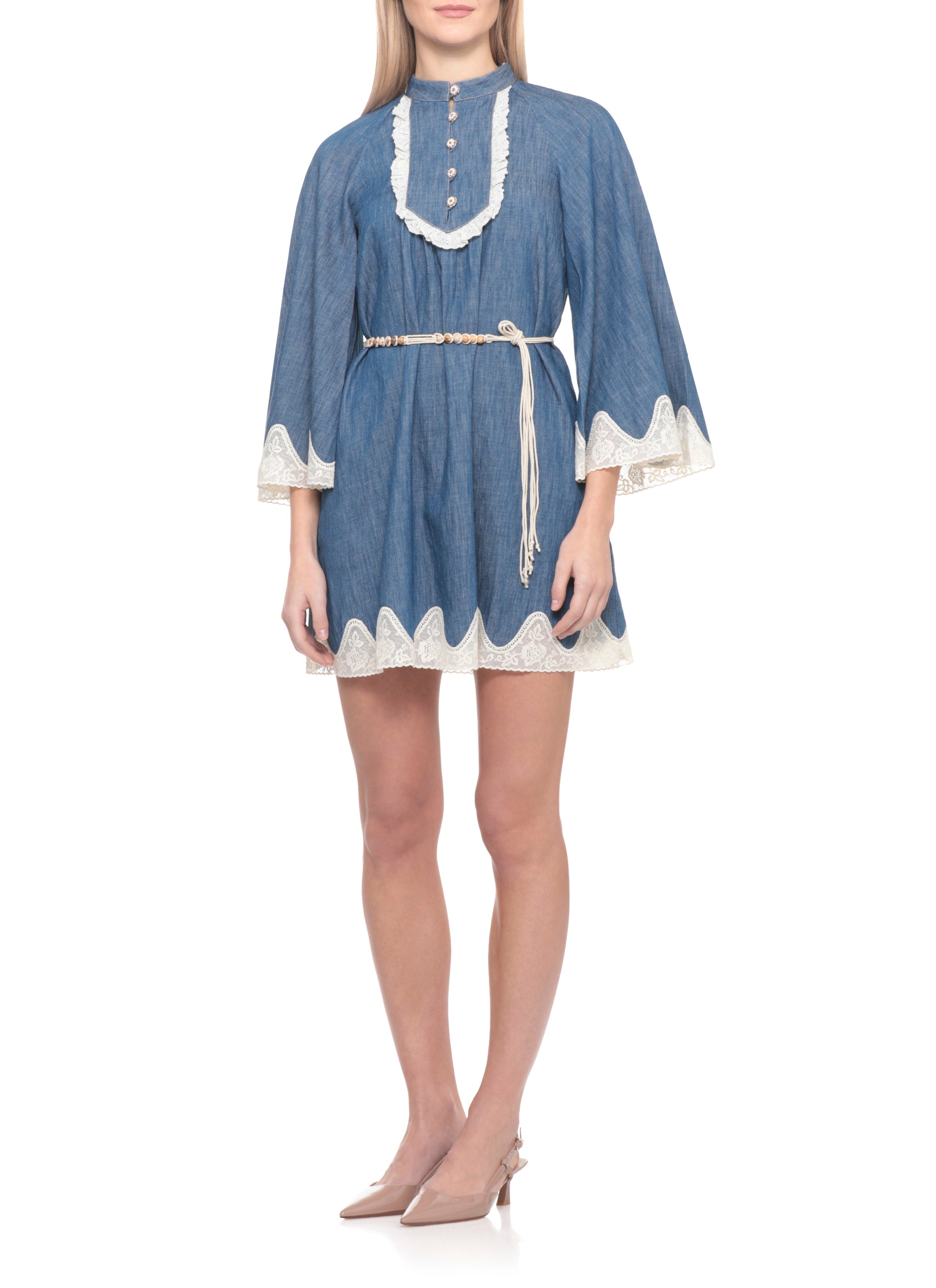 Zimmermann Dresses Blue Cotton Details: Polyester