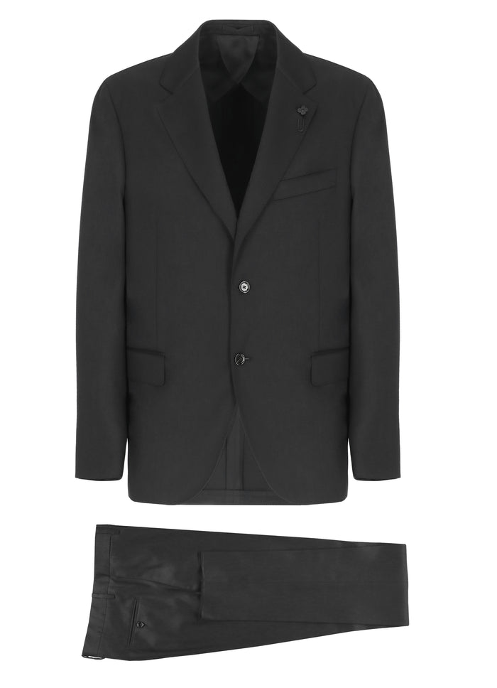 Lardini Suit Black Wool Lining: Viscose Cupro