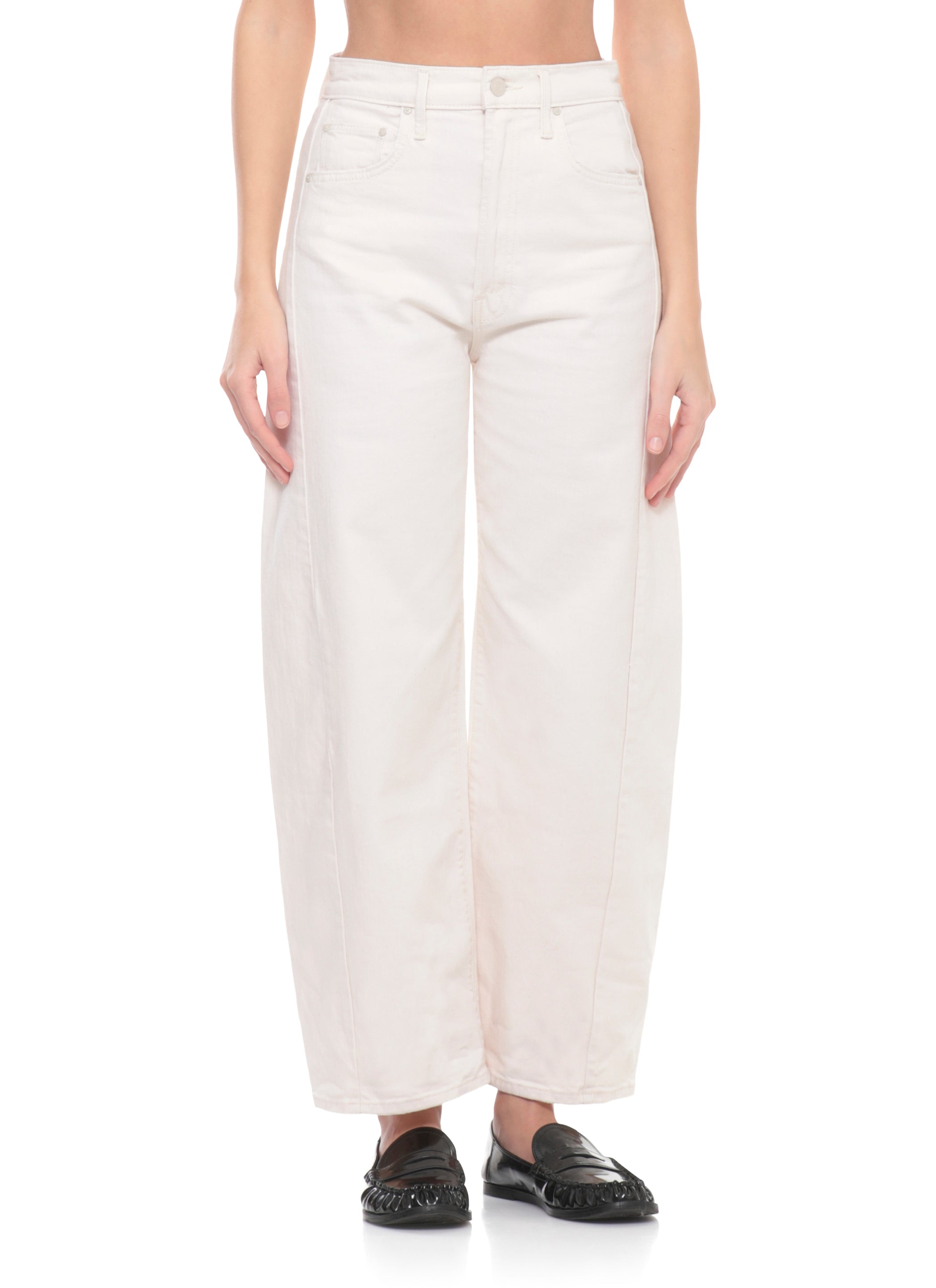 Mother Jeans White Cotton Elastane