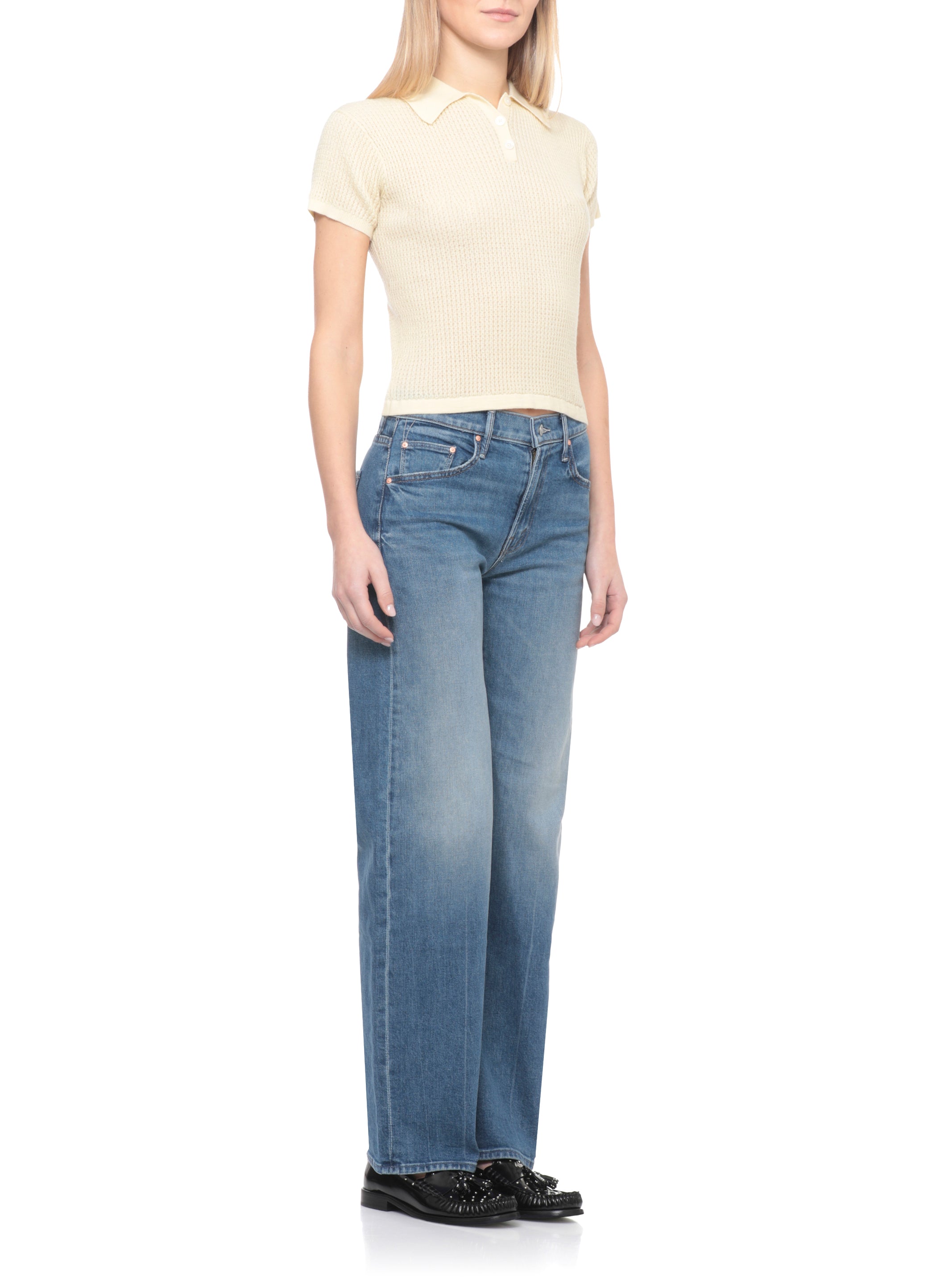 Mother Jeans Blue Cotton Elastane