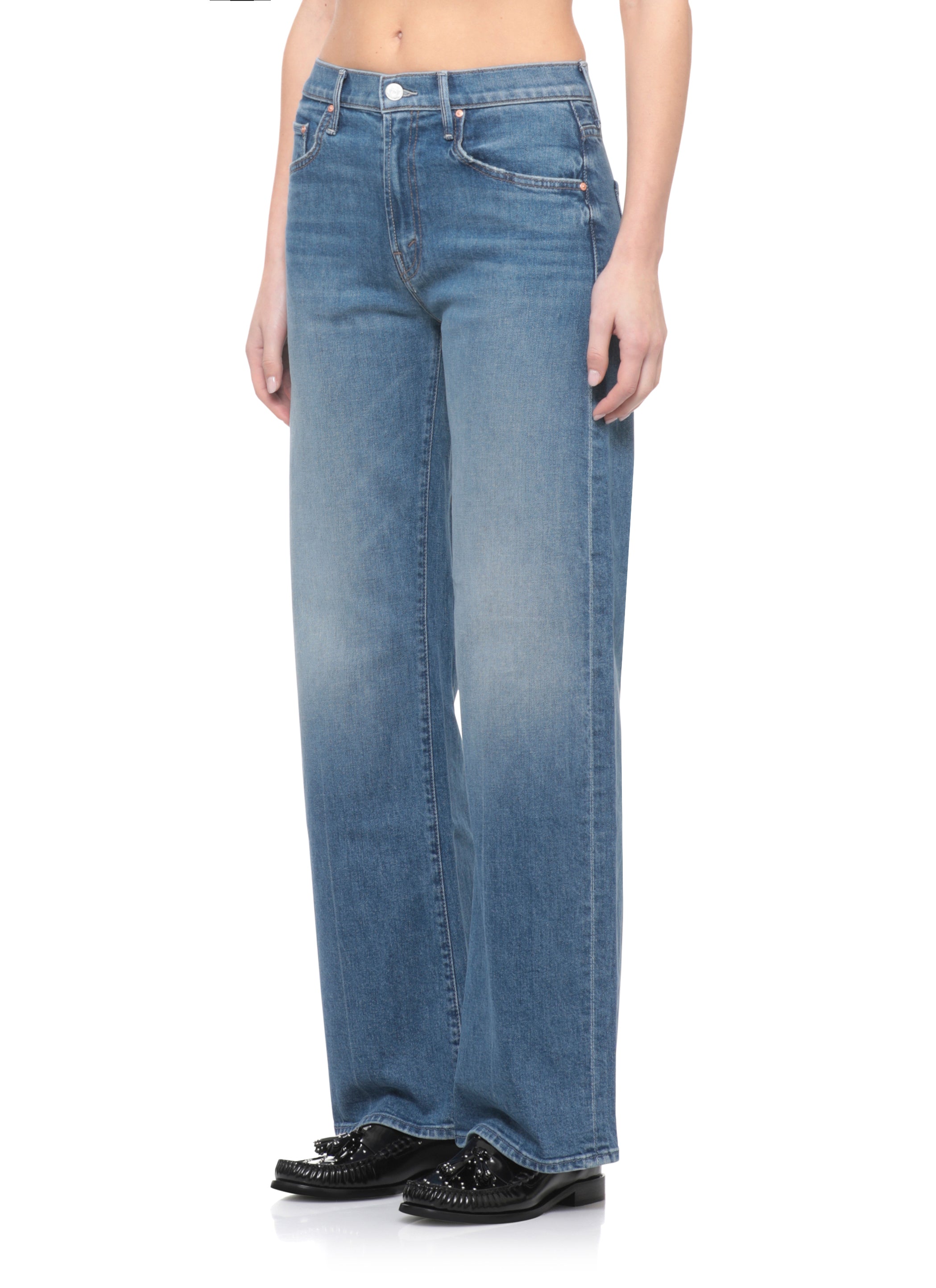 Mother Jeans Blue Cotton Elastane
