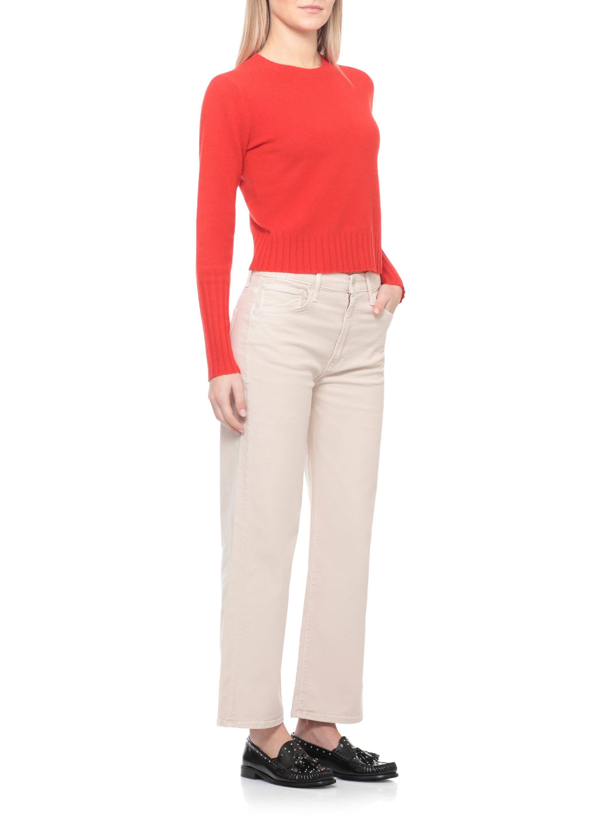 Mother Jeans Beige Cotton Lyocell Elastane