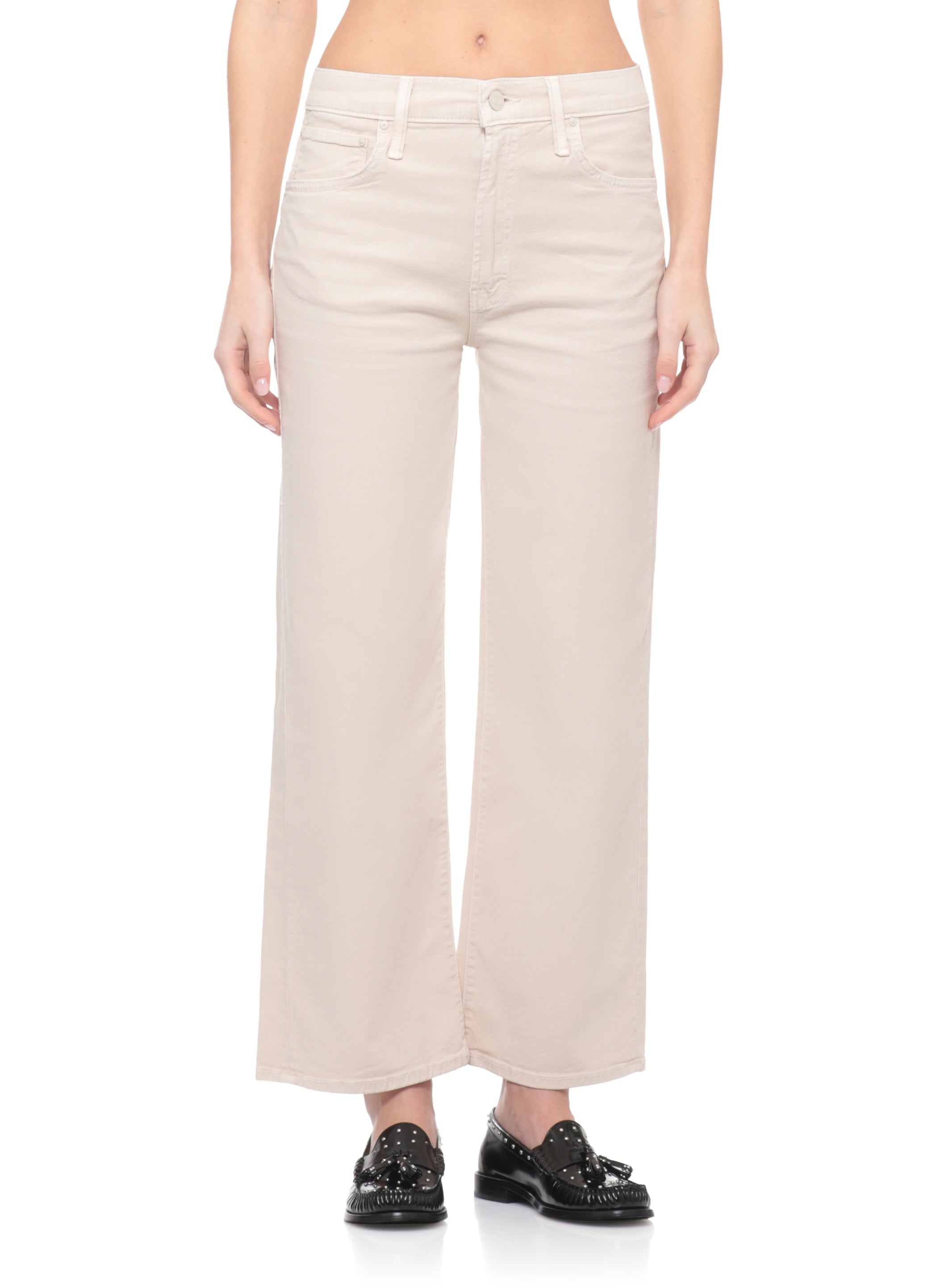 Mother Jeans Beige Cotton Lyocell Elastane