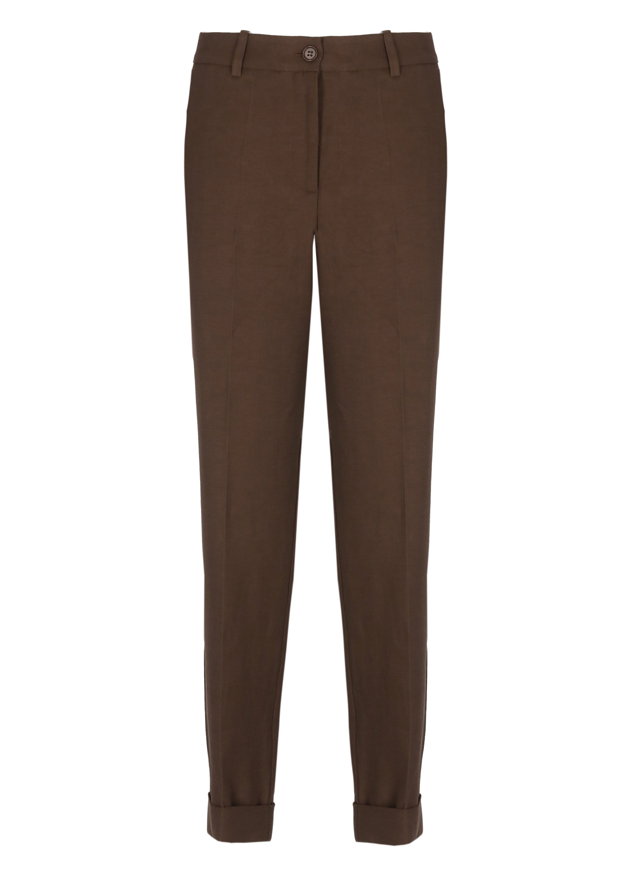 Parosh Trousers Brown Viscose Linen