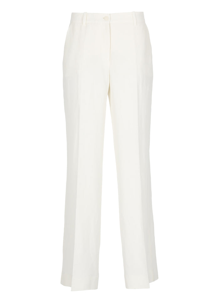 Parosh Trousers Ivory Viscose Linen