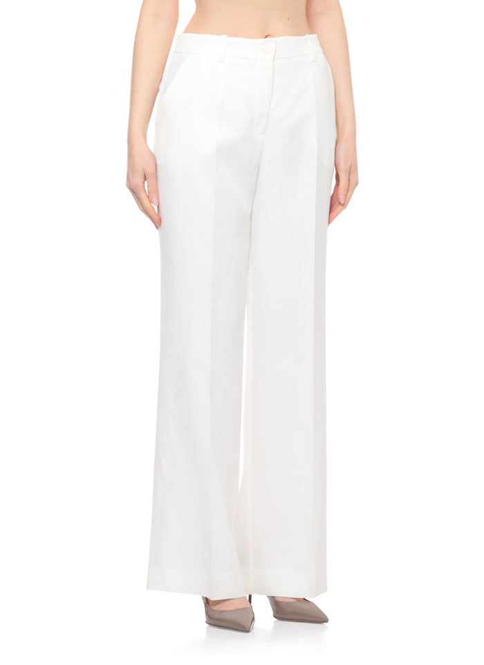 Parosh Trousers Ivory Viscose Linen