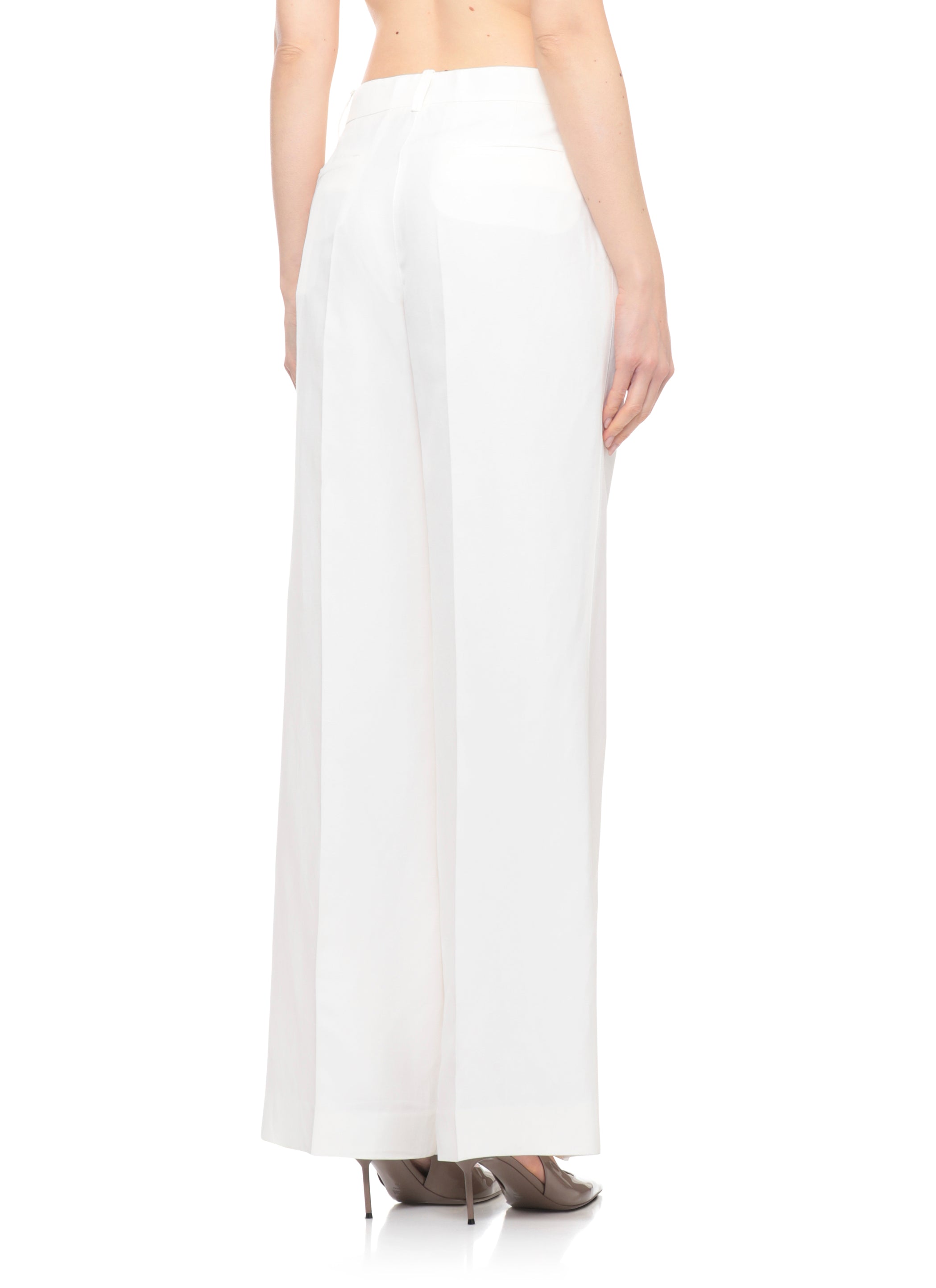 Parosh Trousers Ivory Viscose Linen