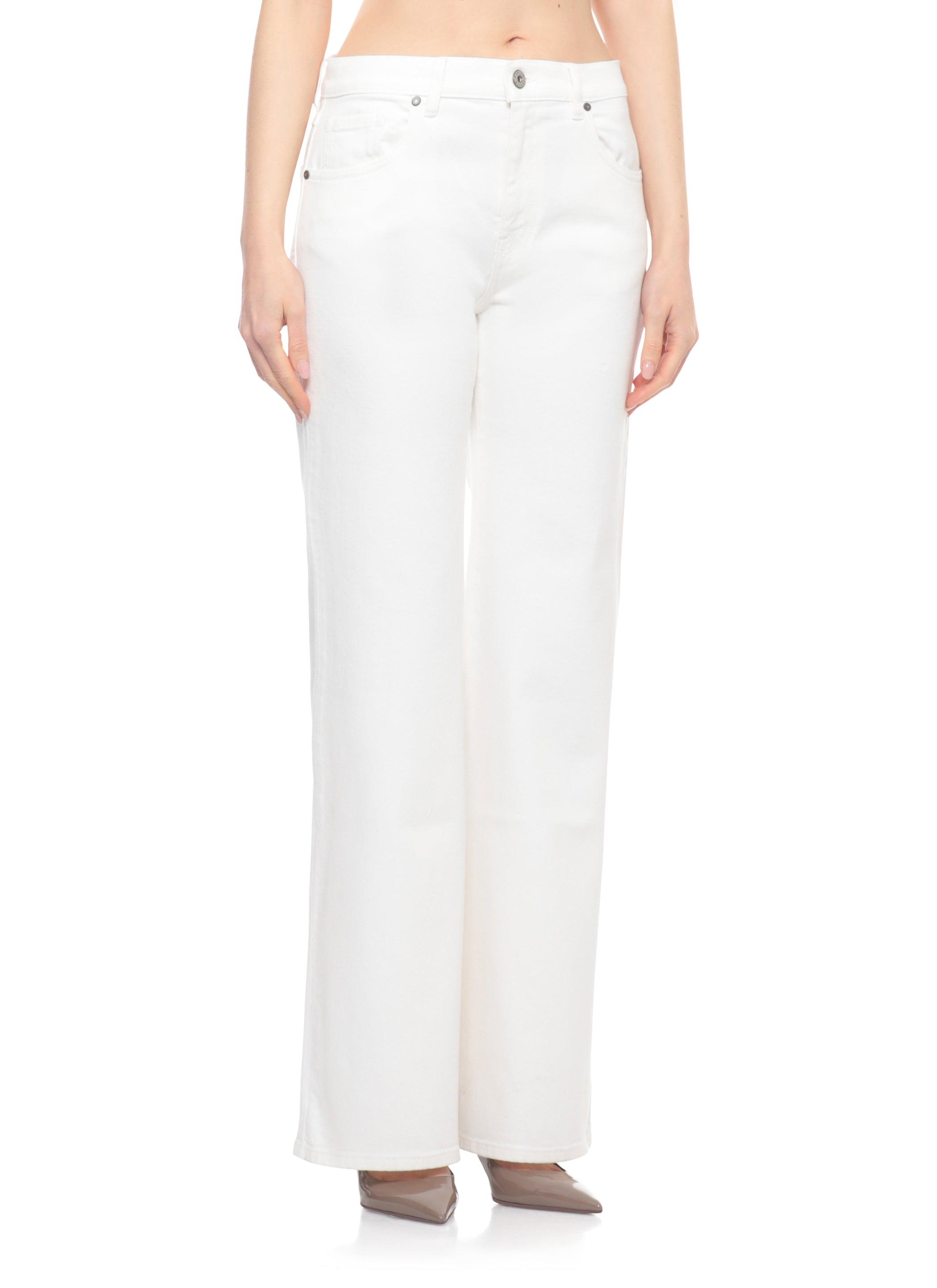 Parosh Jeans Ivory Cotton Elastan