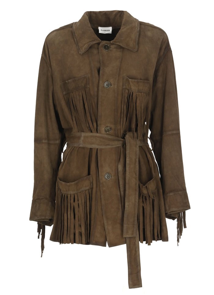 Parosh Jackets Brown Goat Leather