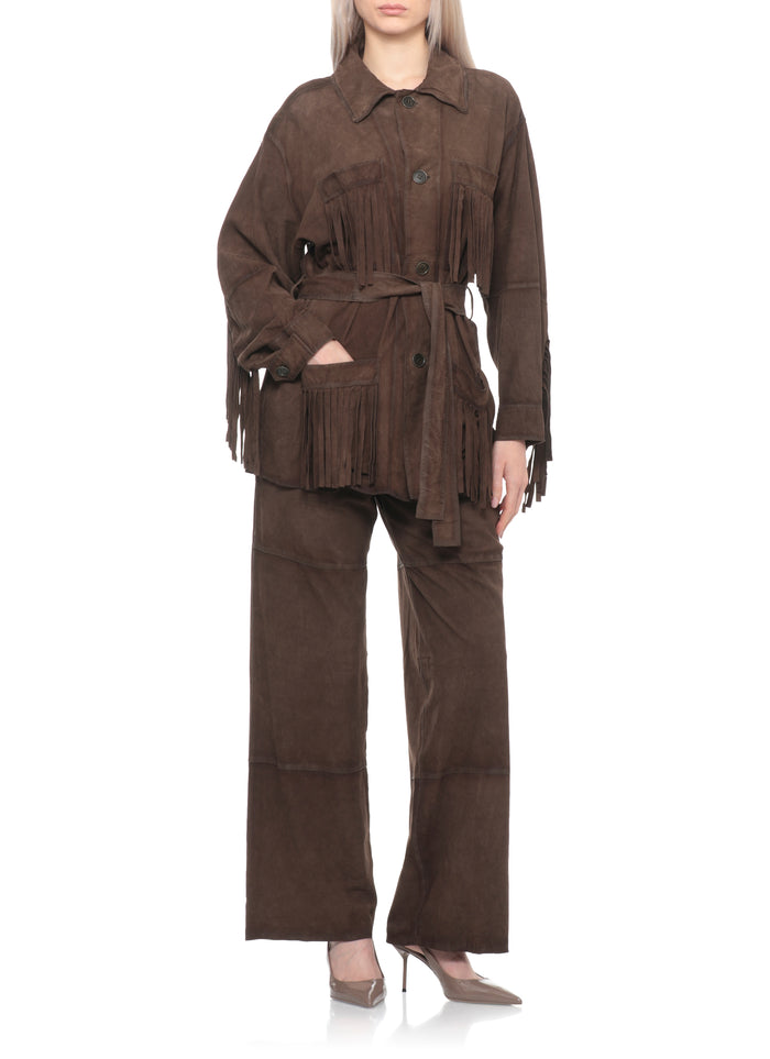 Parosh Jackets Brown Goat Leather