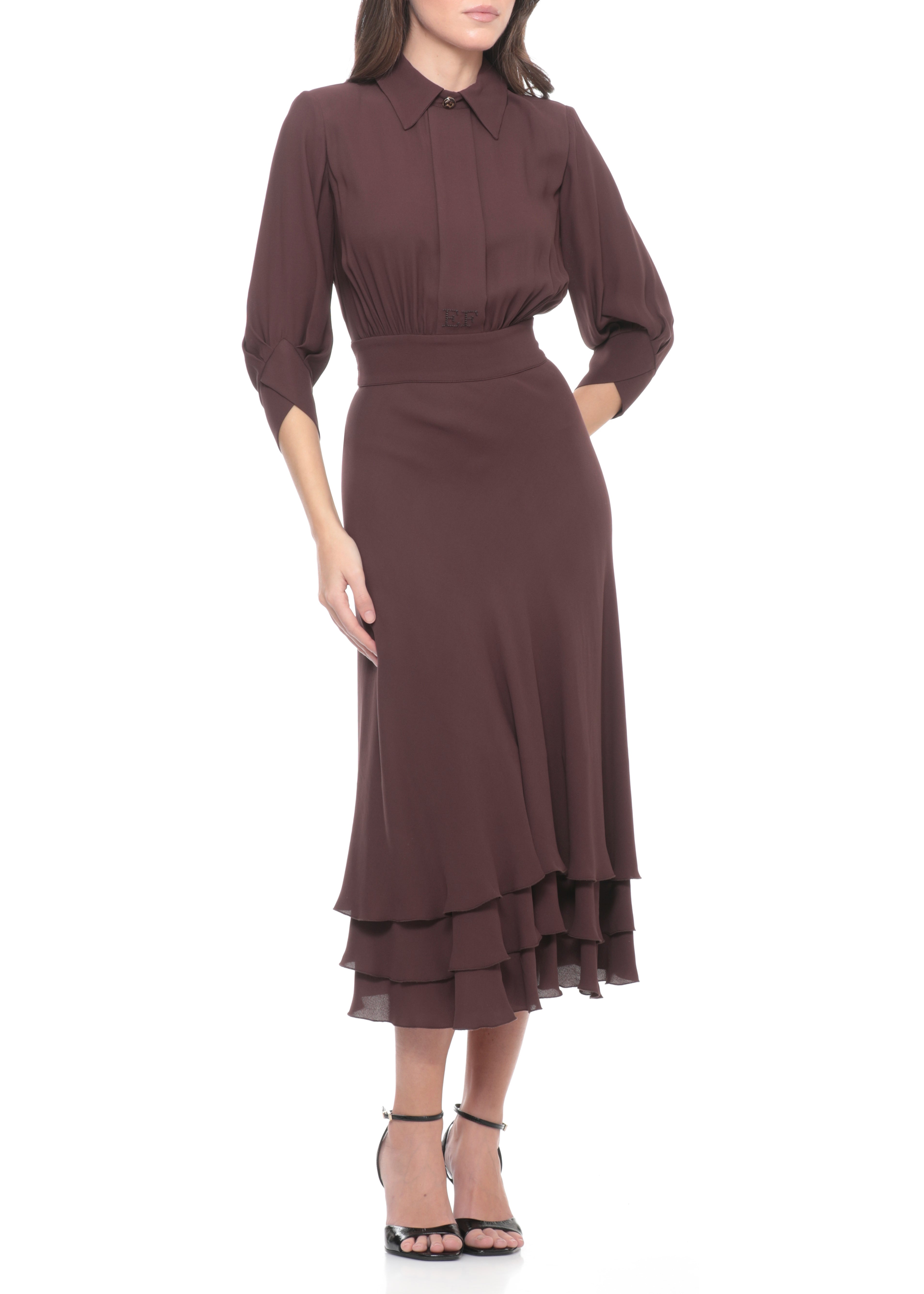 Elisabetta Franchi Dresses Brown Viscose