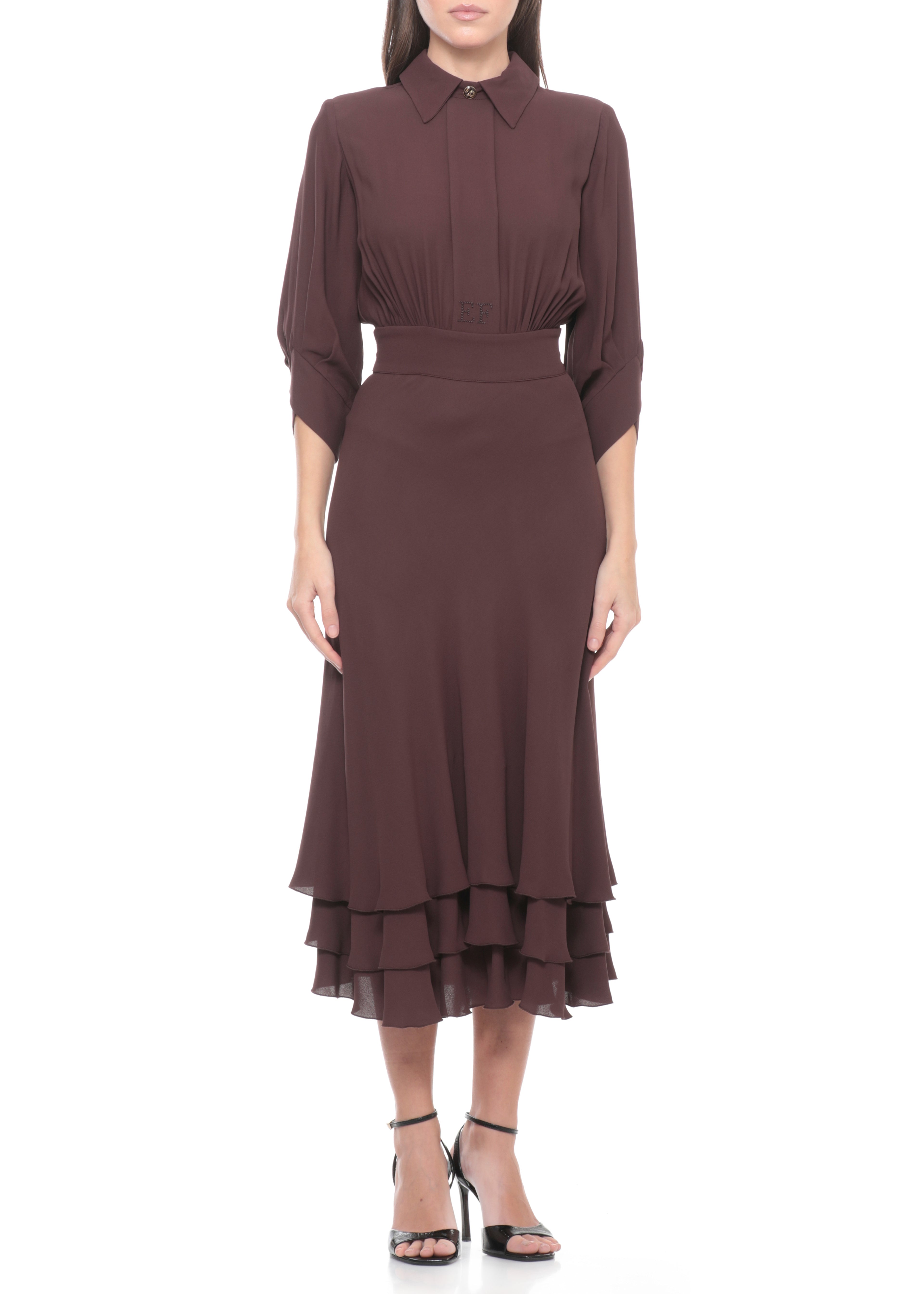 Elisabetta Franchi Dresses Brown Viscose