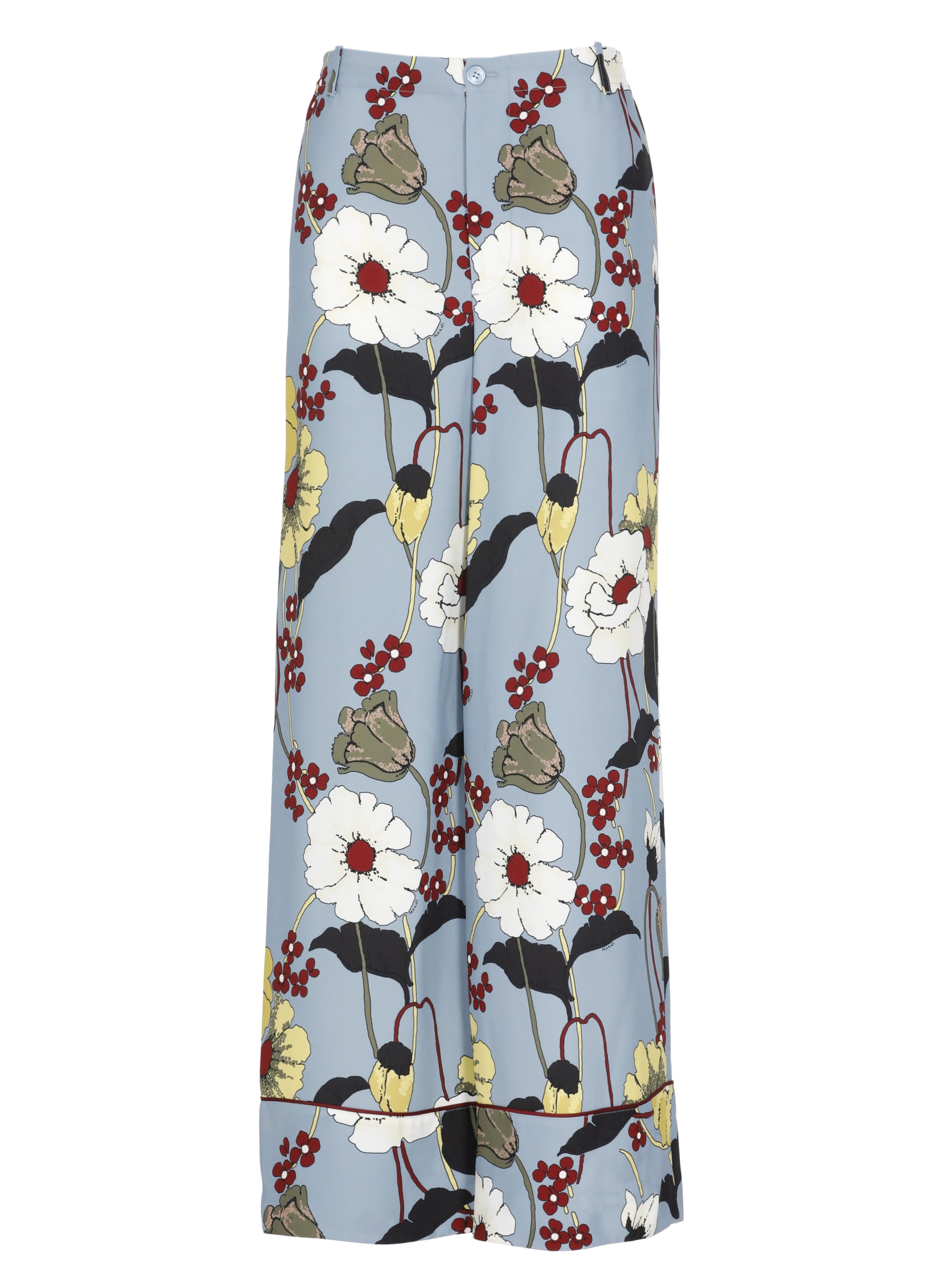 Marni Trousers Light Blue Viscose