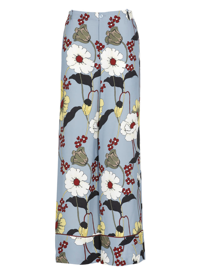 Marni Trousers Light Blue Viscose