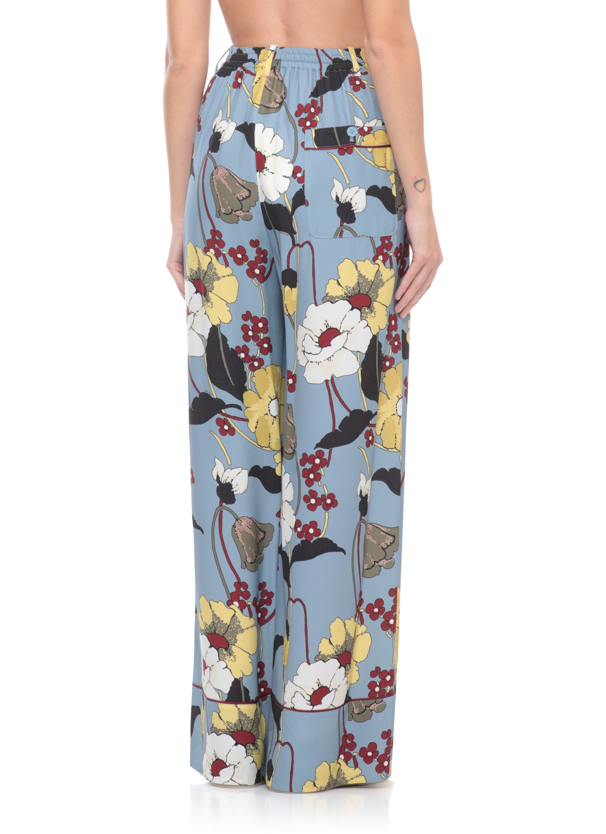 Marni Trousers Light Blue Viscose