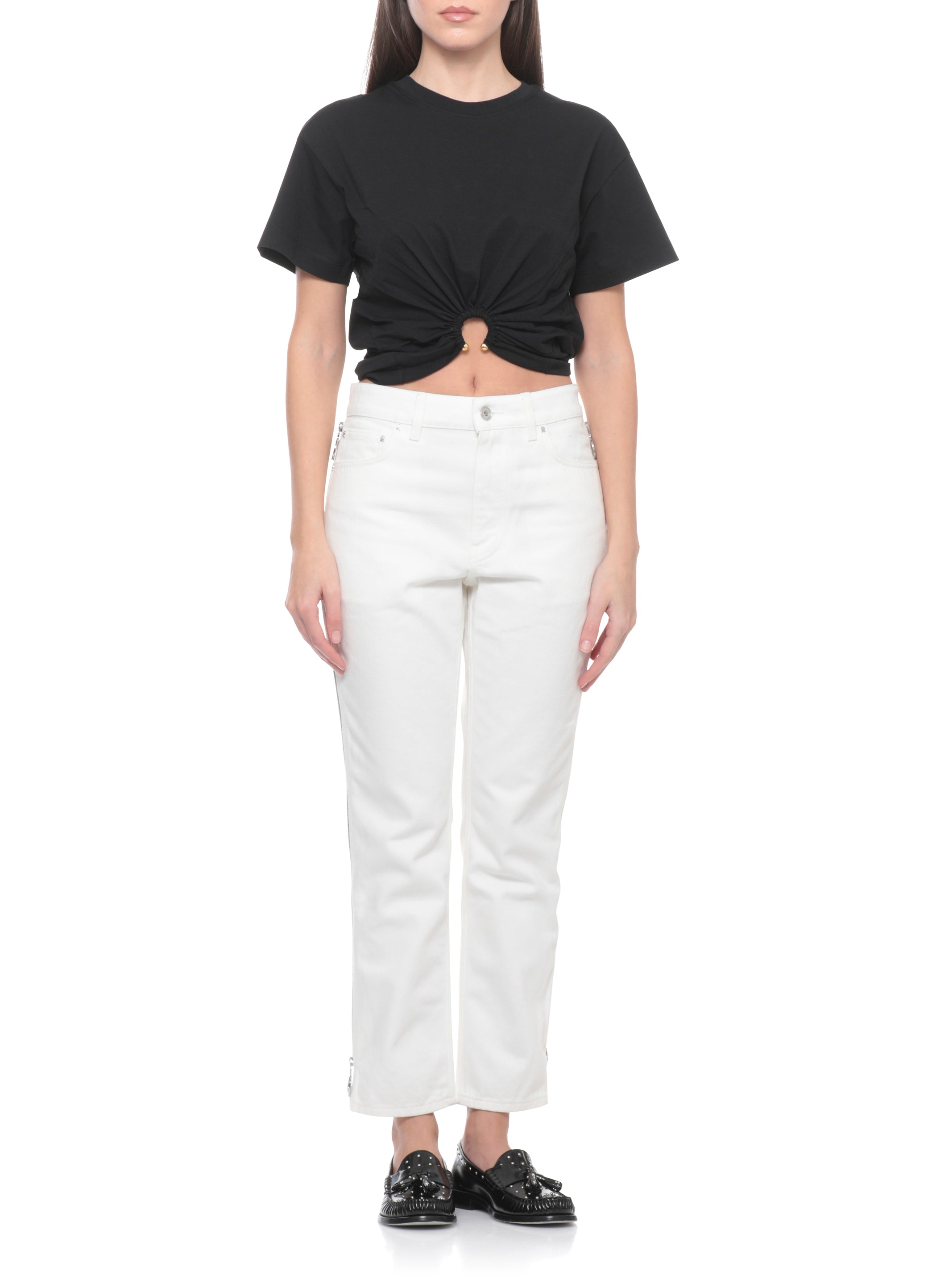 RABANNE T-shirts and Polos Black Cotton