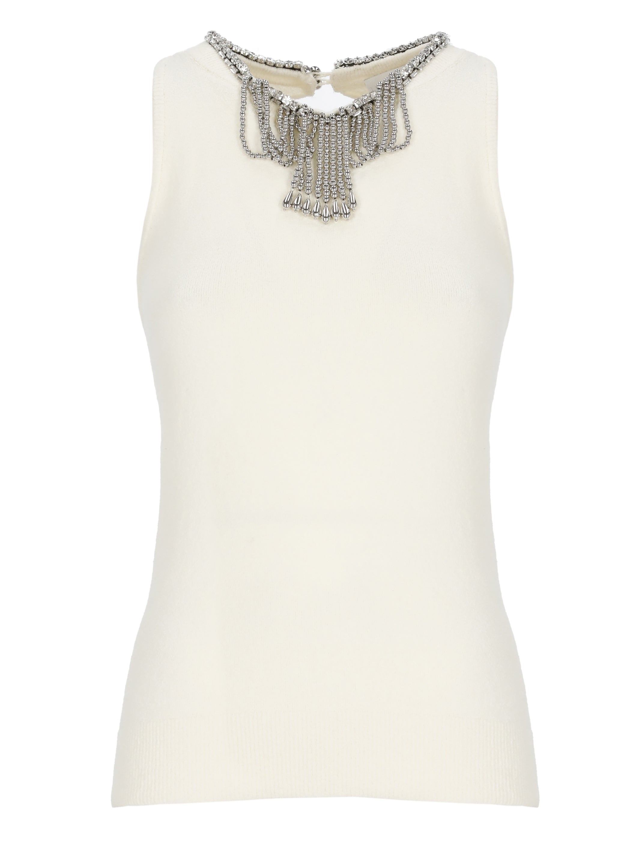 RABANNE Top Ivory Viscose Polyamide