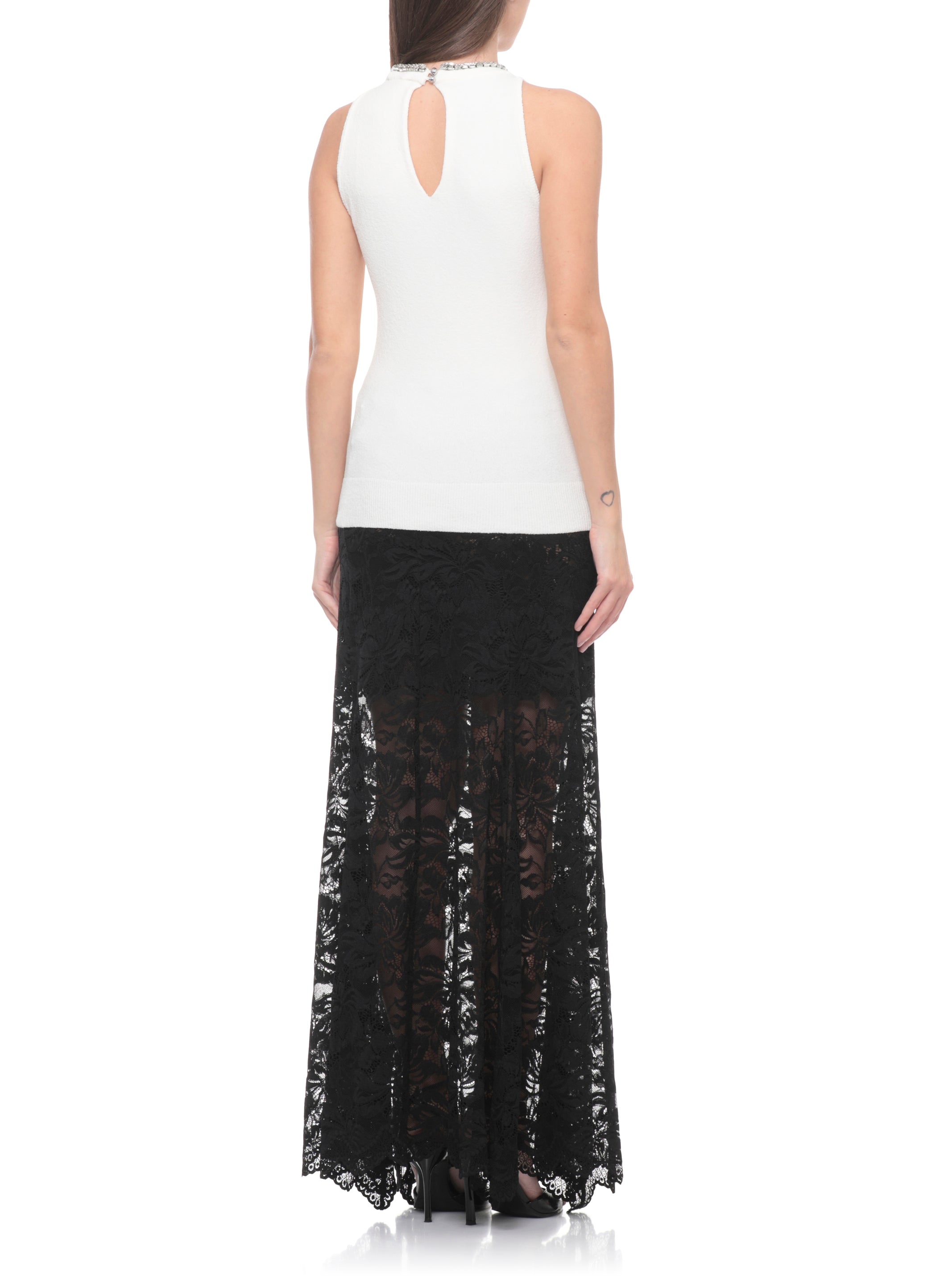 RABANNE Top Ivory Viscose Polyamide