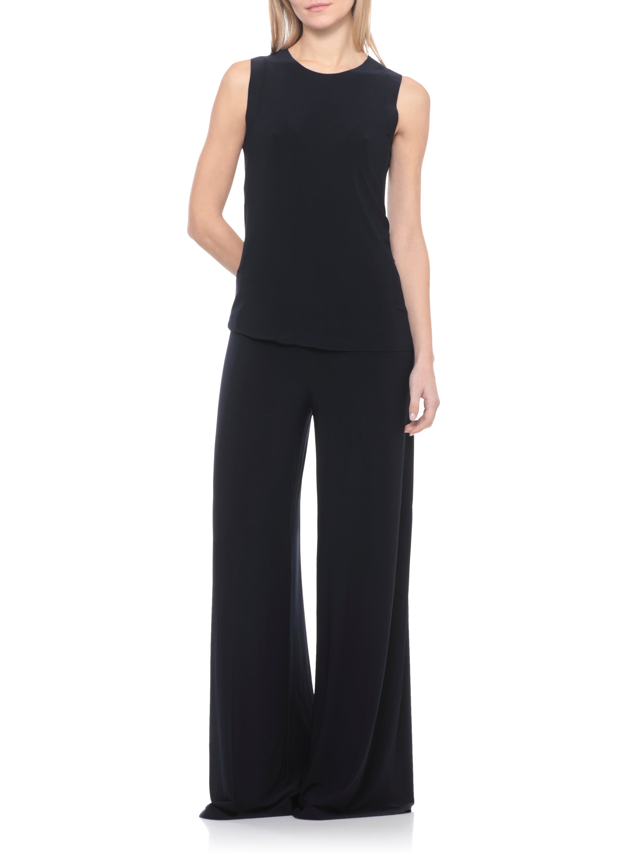Norma Kamali Top Blue Polyester Elastane