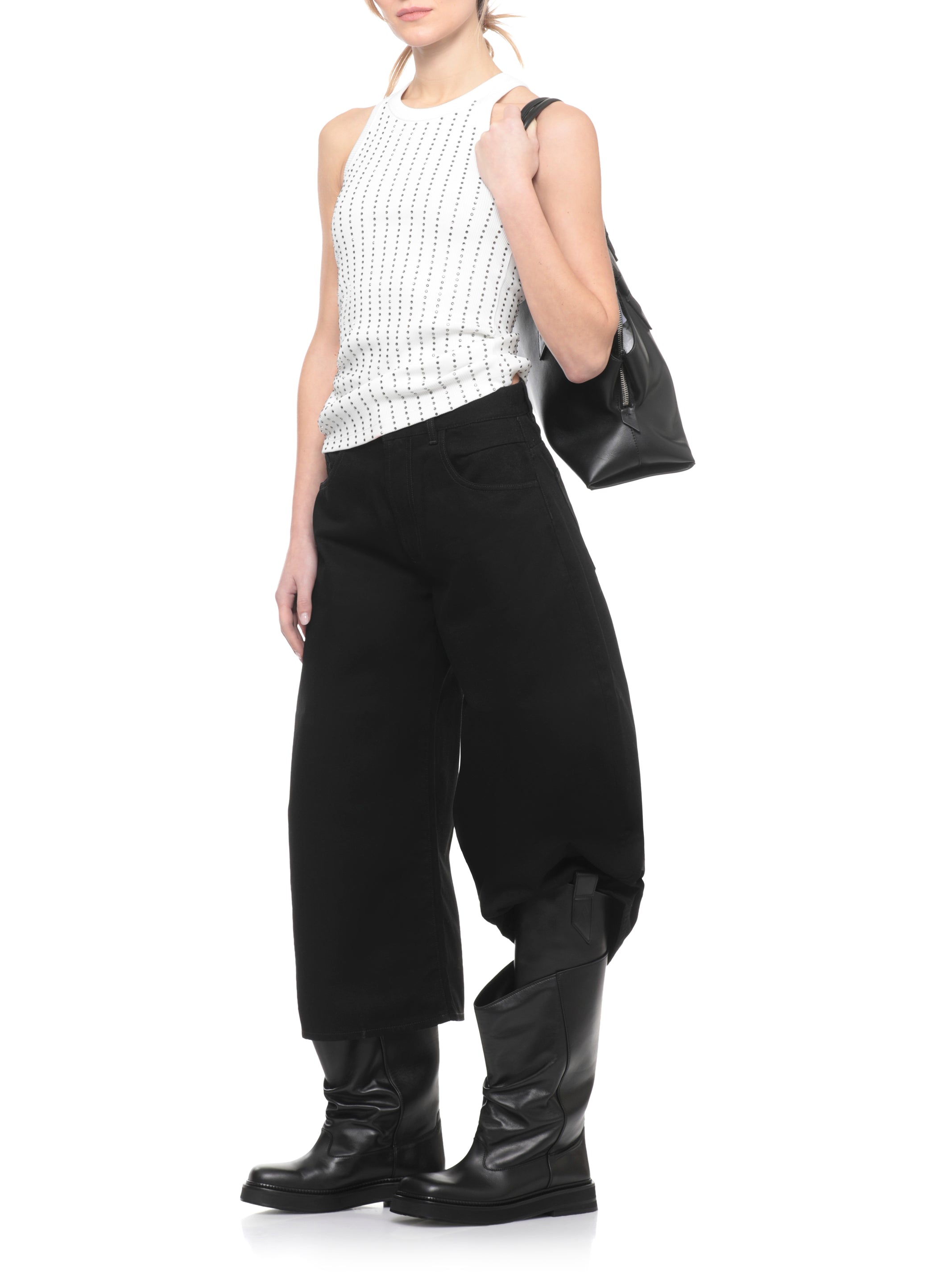 The Attico Top White Cotton Elastane