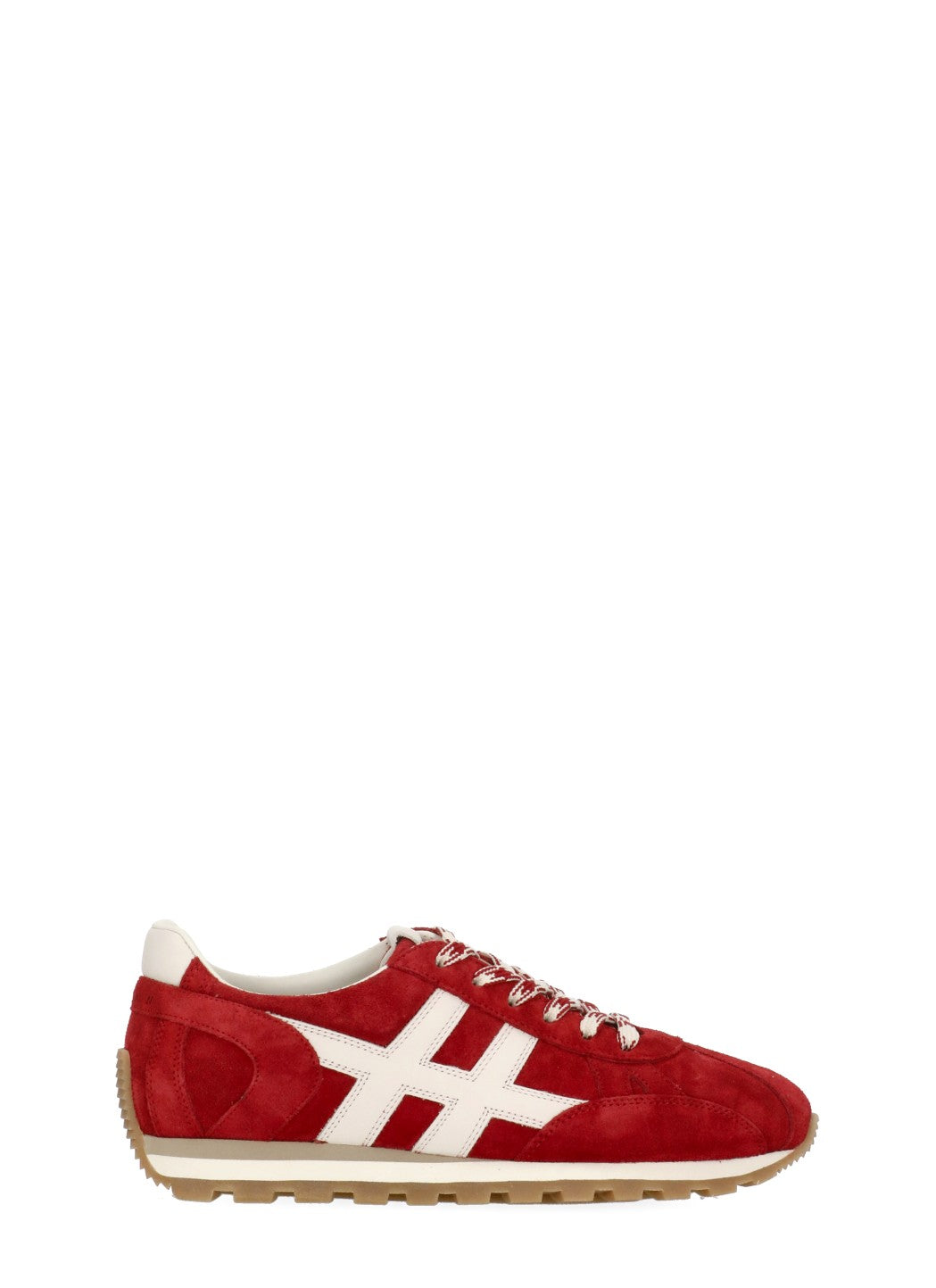 Hogan Sneakers Red Cowhide Sole: Rubber