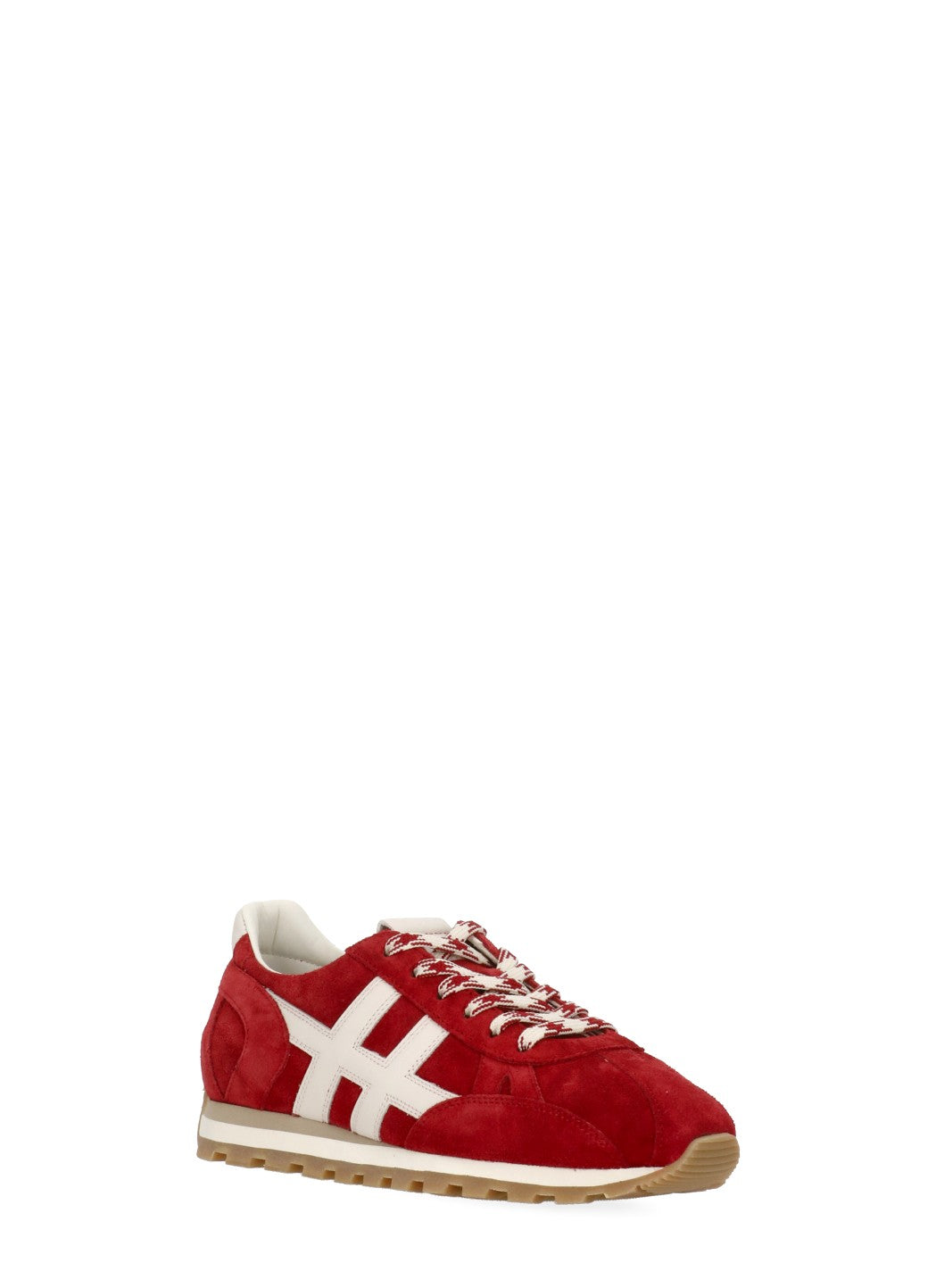 Hogan Sneakers Red Cowhide Sole: Rubber