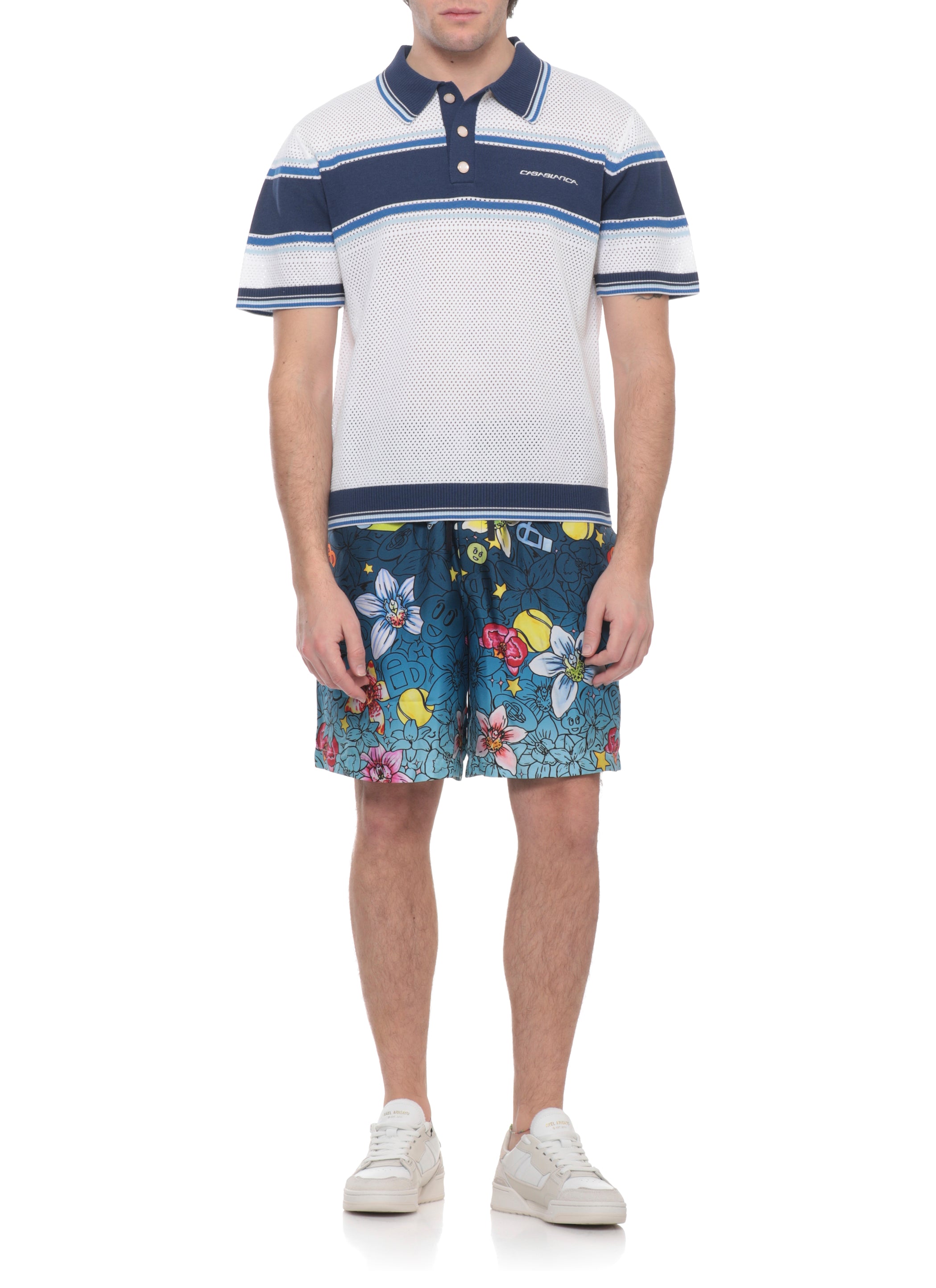 Casablanca Shorts Blue Silk