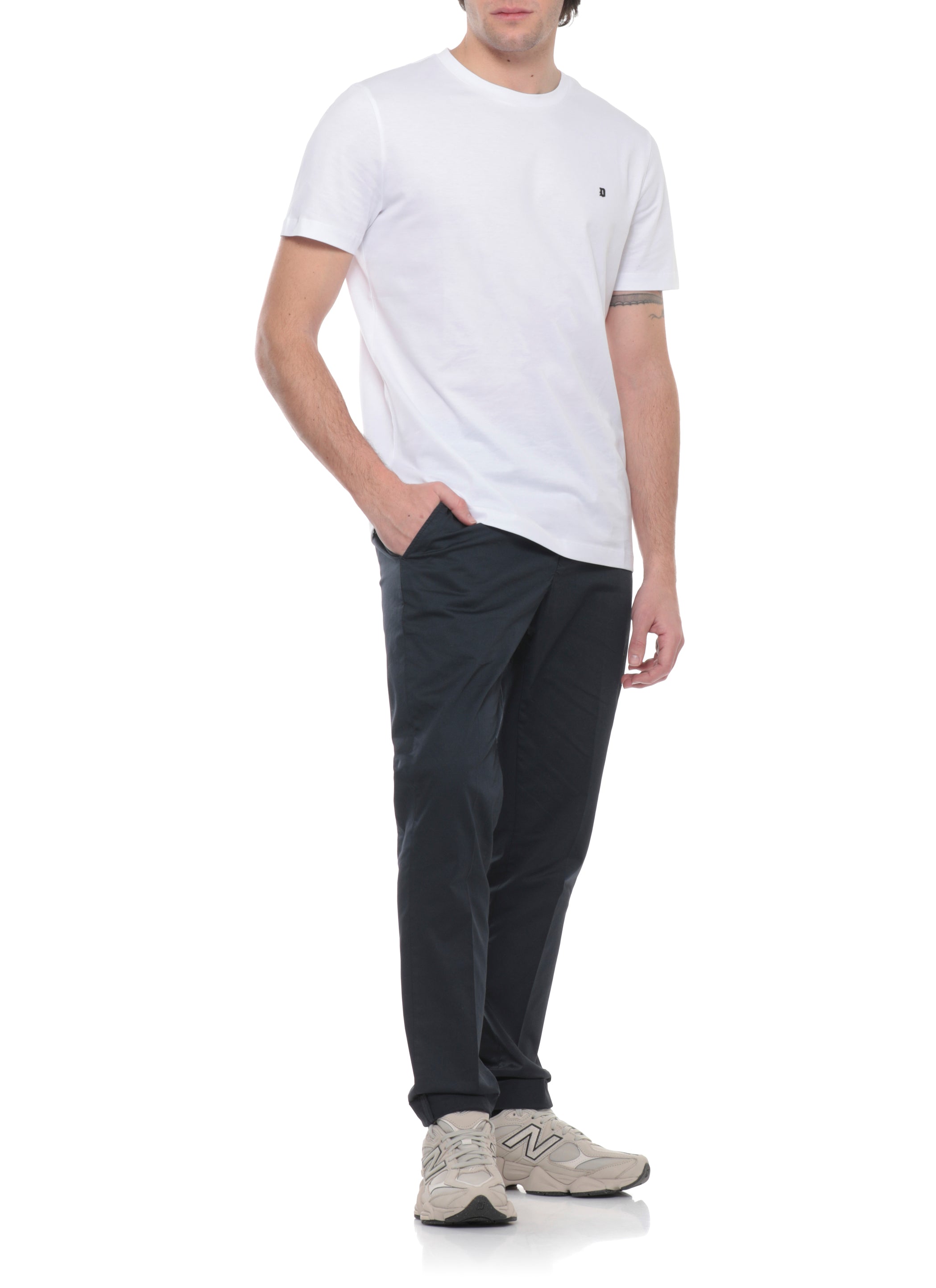 Dondup Trousers Blue Cotton Elastane