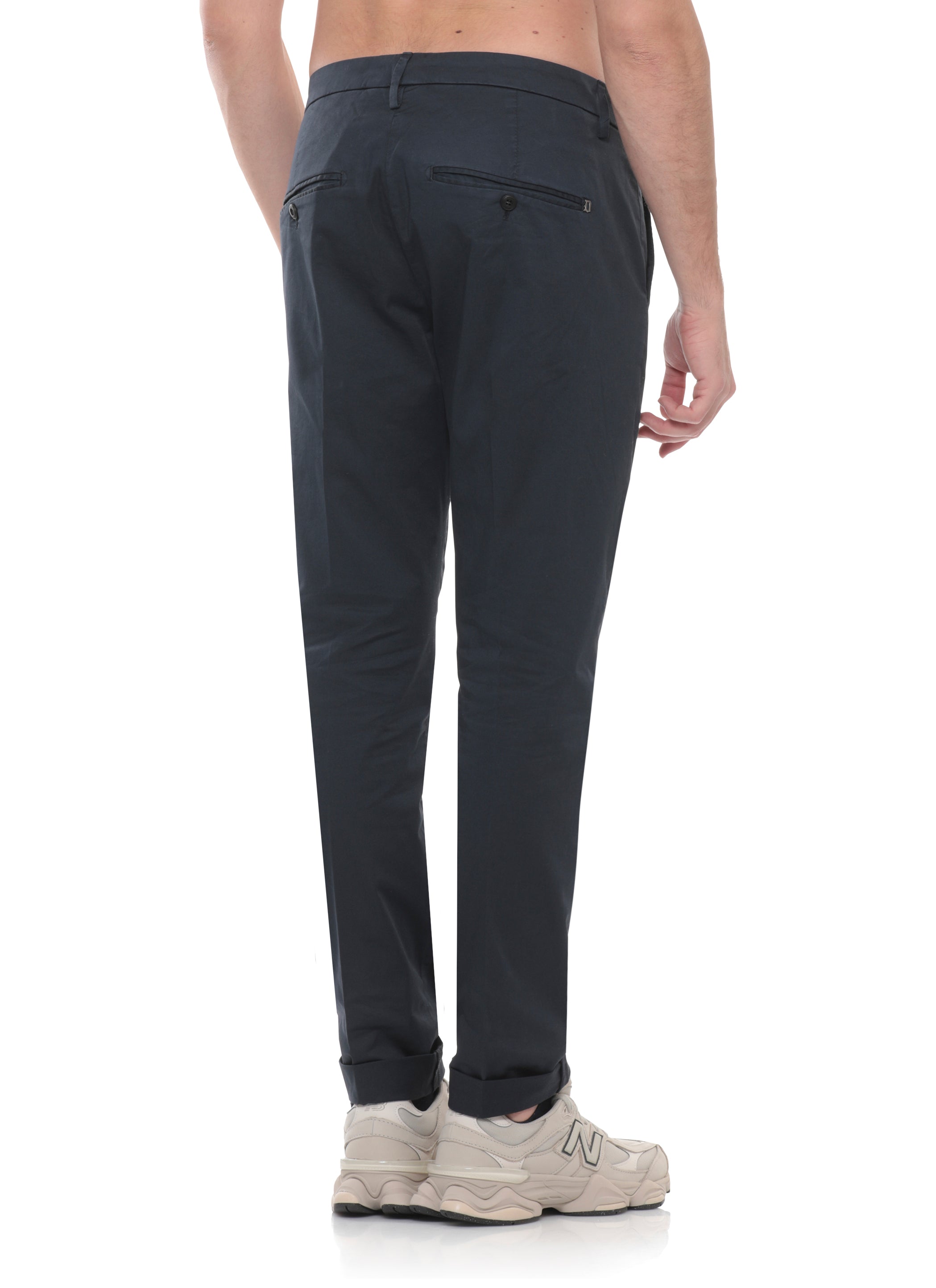 Dondup Trousers Blue Cotton Elastane