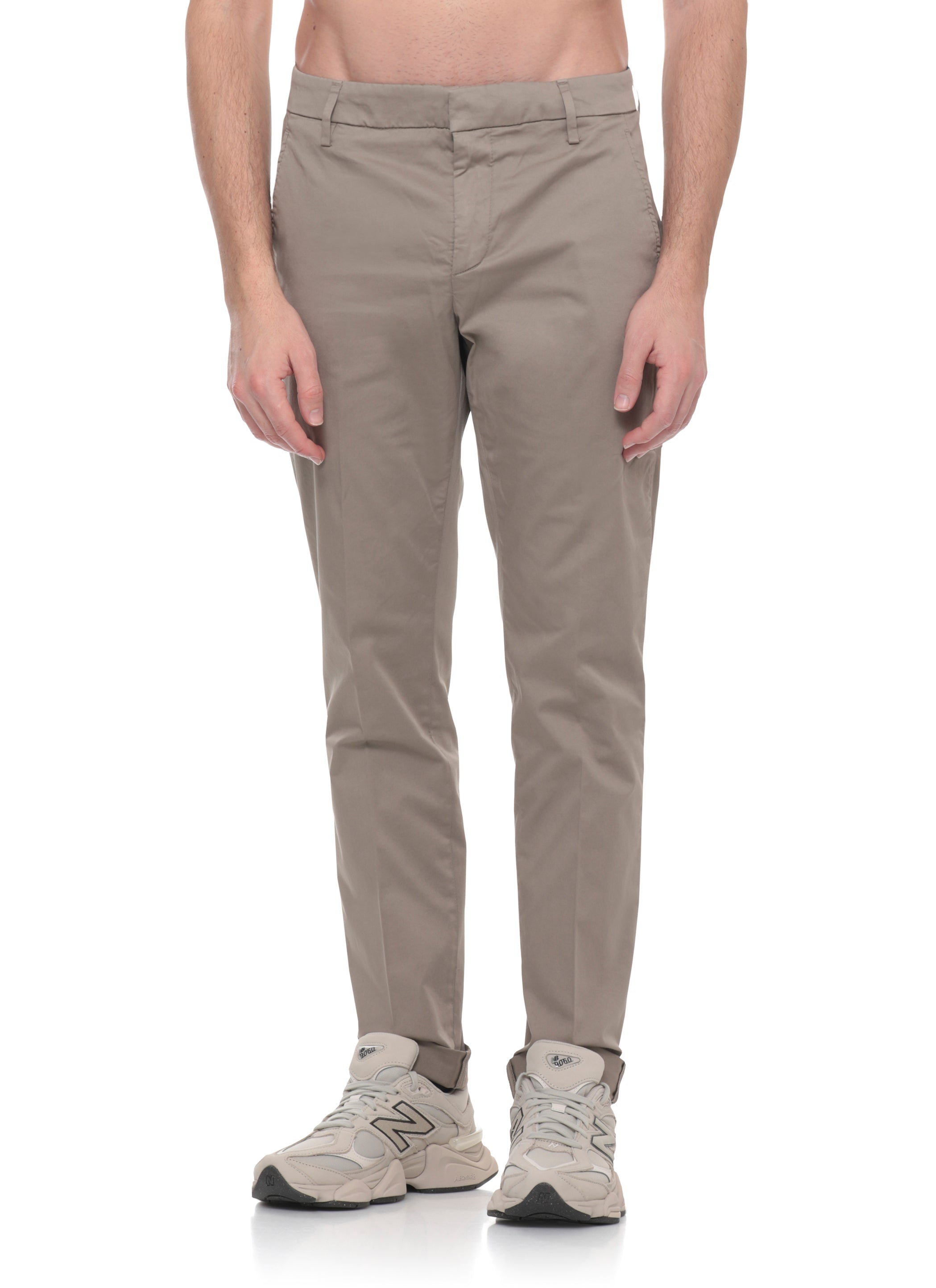 Dondup Trousers Beige Cotton Elastane